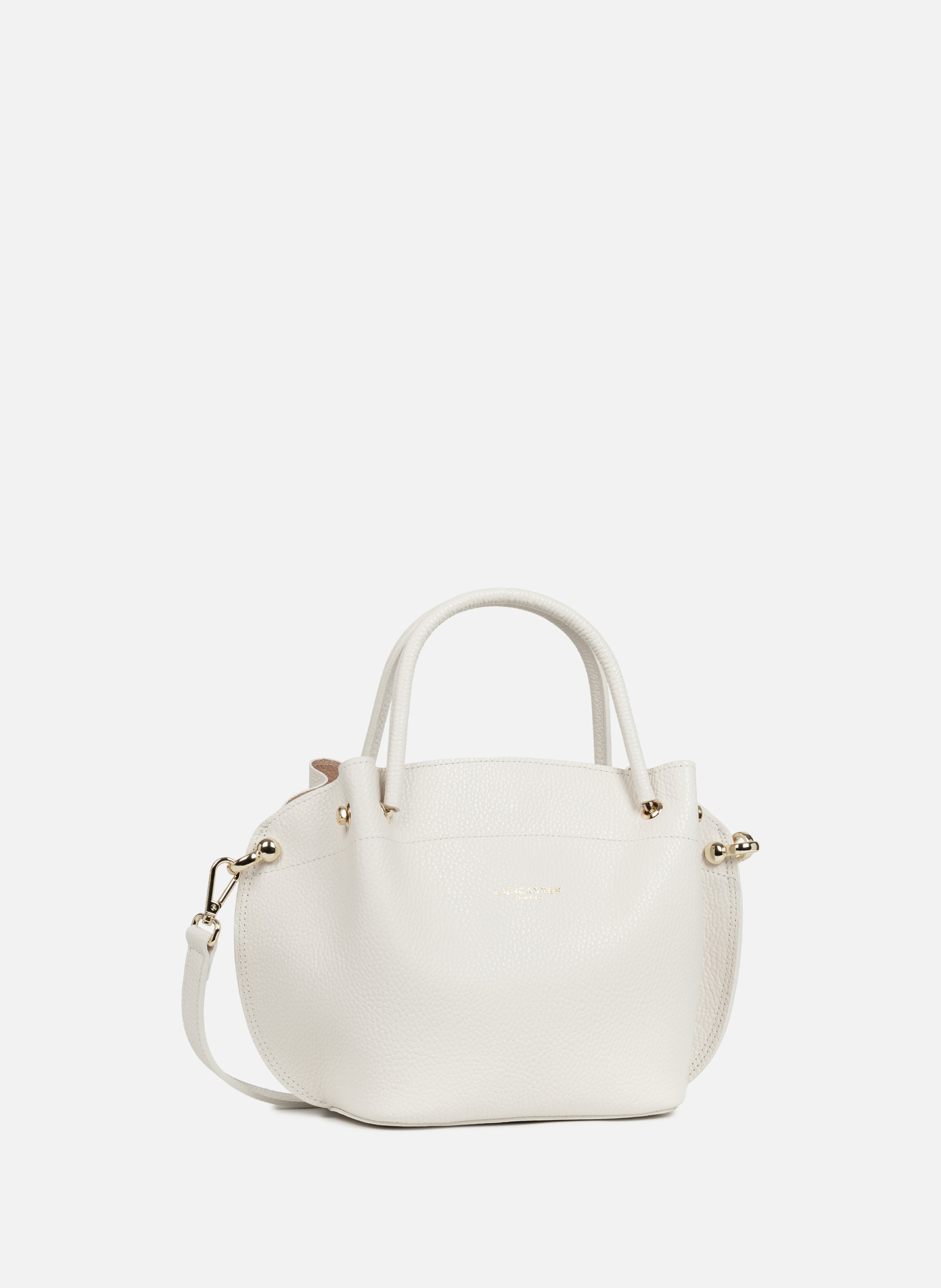 Sac à main - foulonné double louisa LANCASTER Blanc