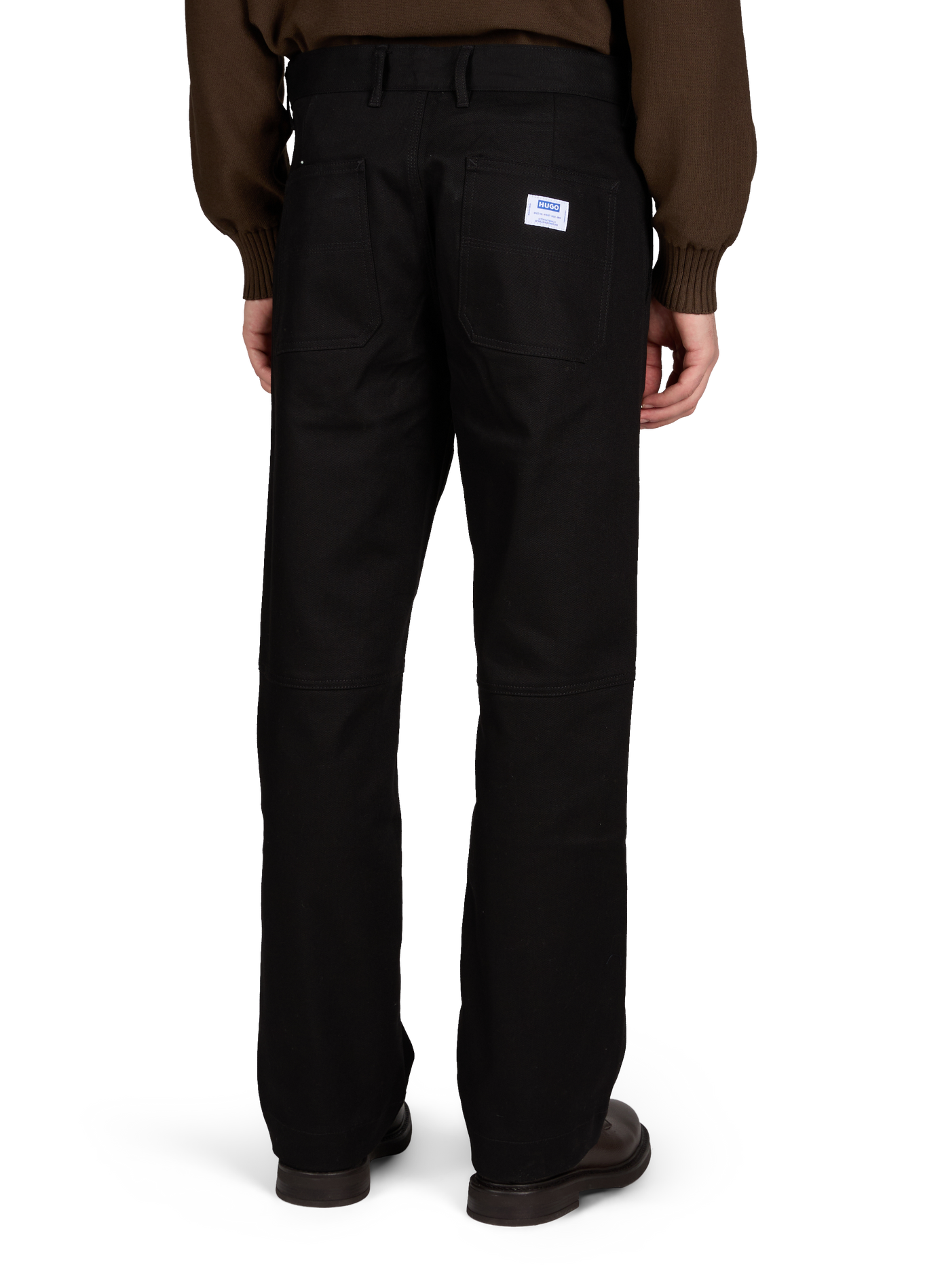 Straight cotton trousers HUGO BLUE Black