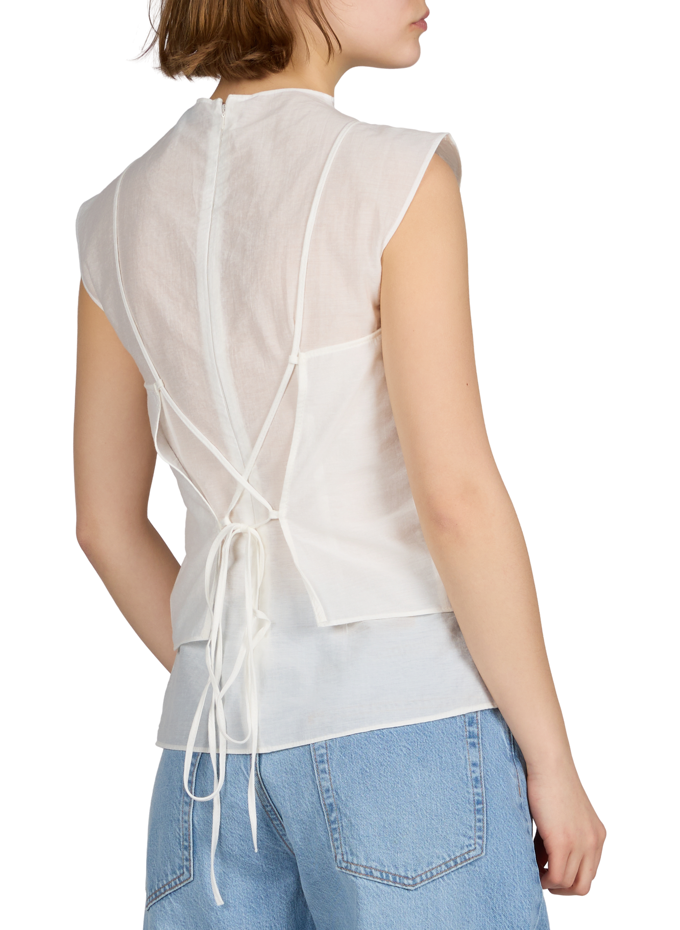 Top superposé Tsilvi en coton mélangé TOPSHOP Beige