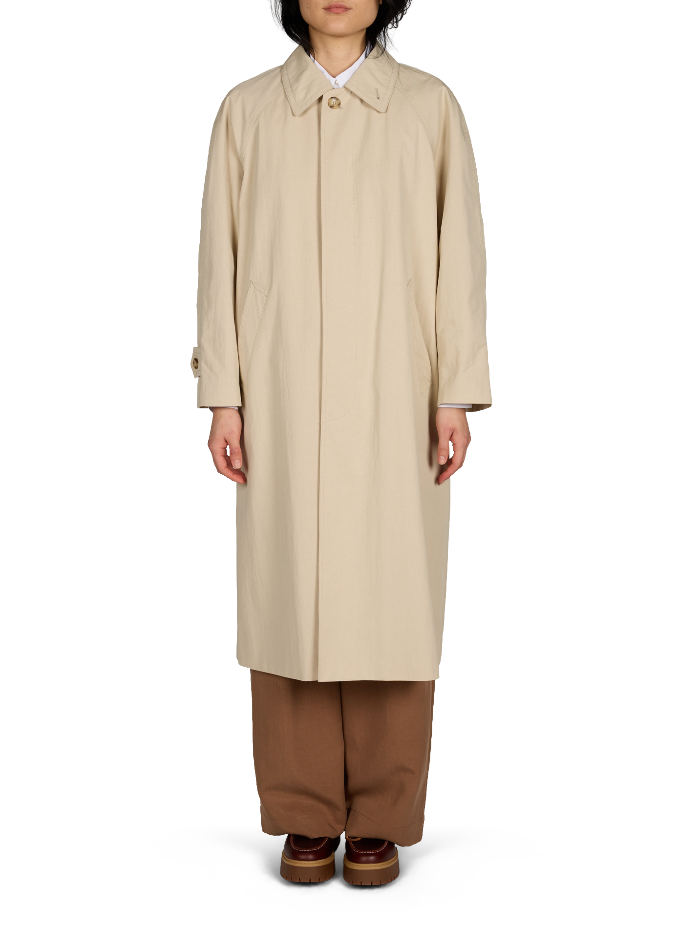 Trench droit uni en coton mélangé DUNST Beige