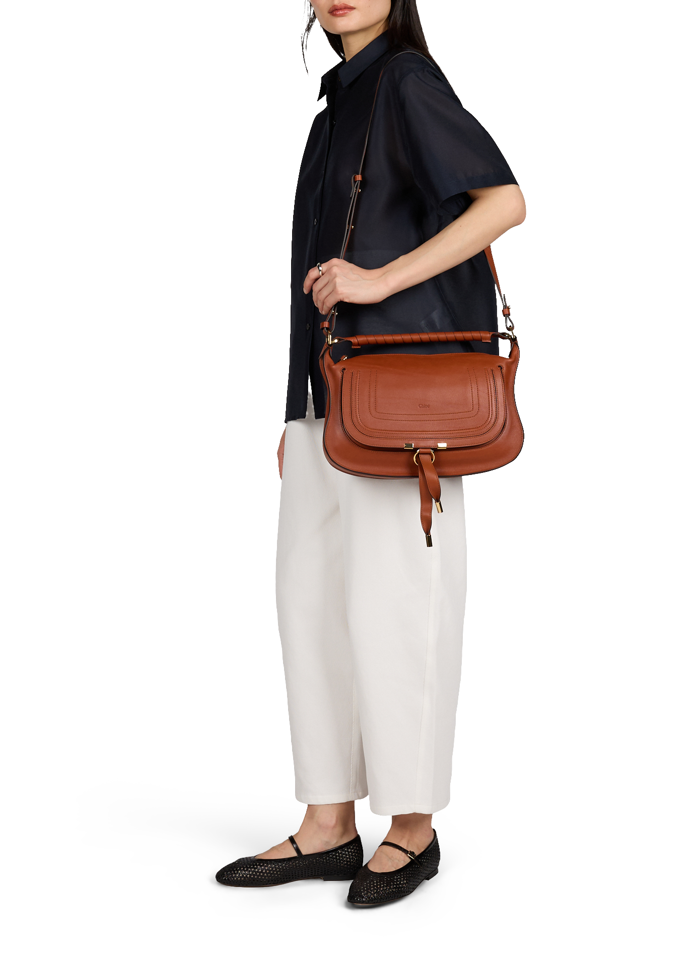 Kleine Marcie handtas van zacht kalfsleer. CHLOÉ Bruin