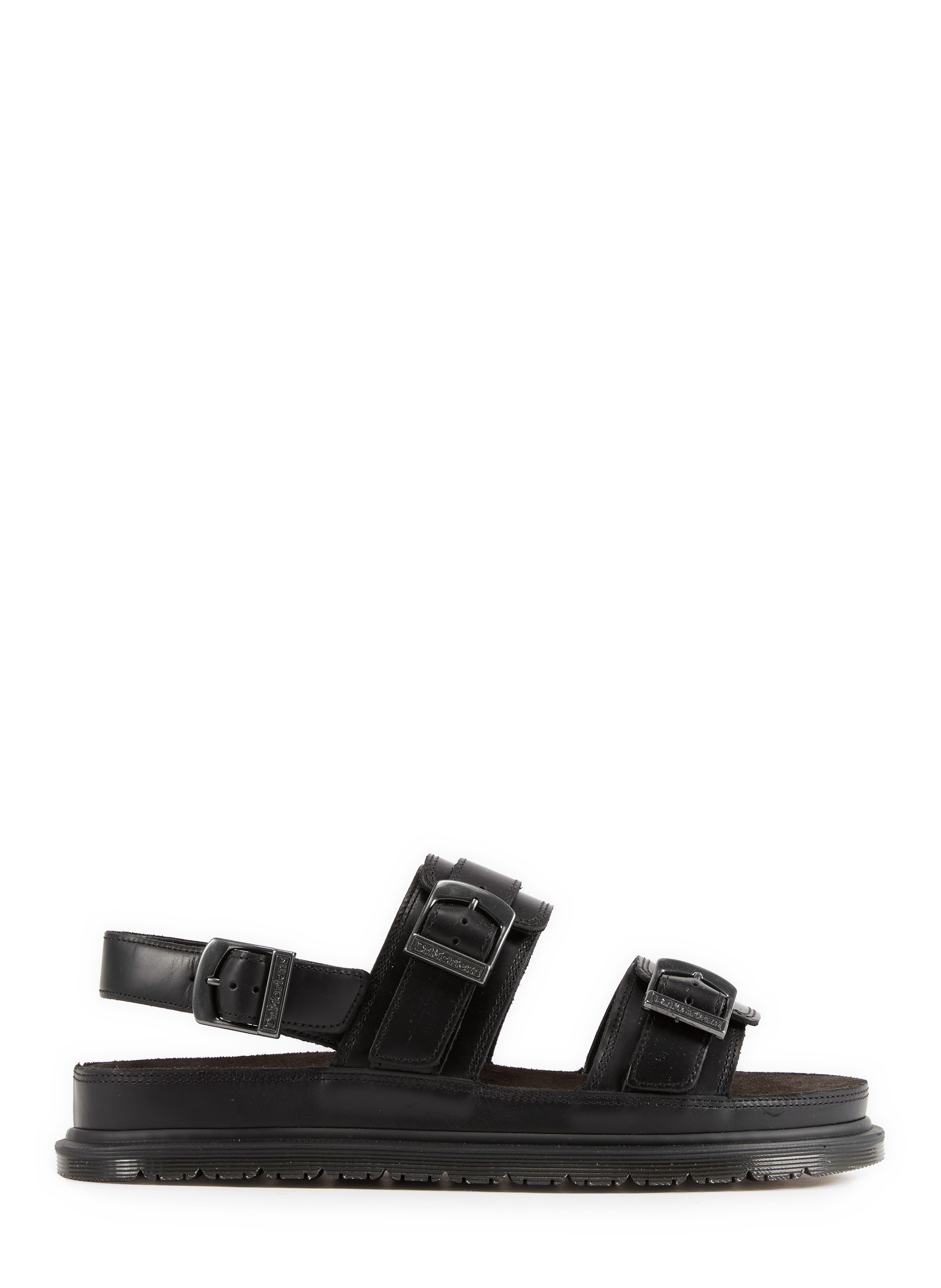 Sandales unies en cuir DR. MARTENS Noir