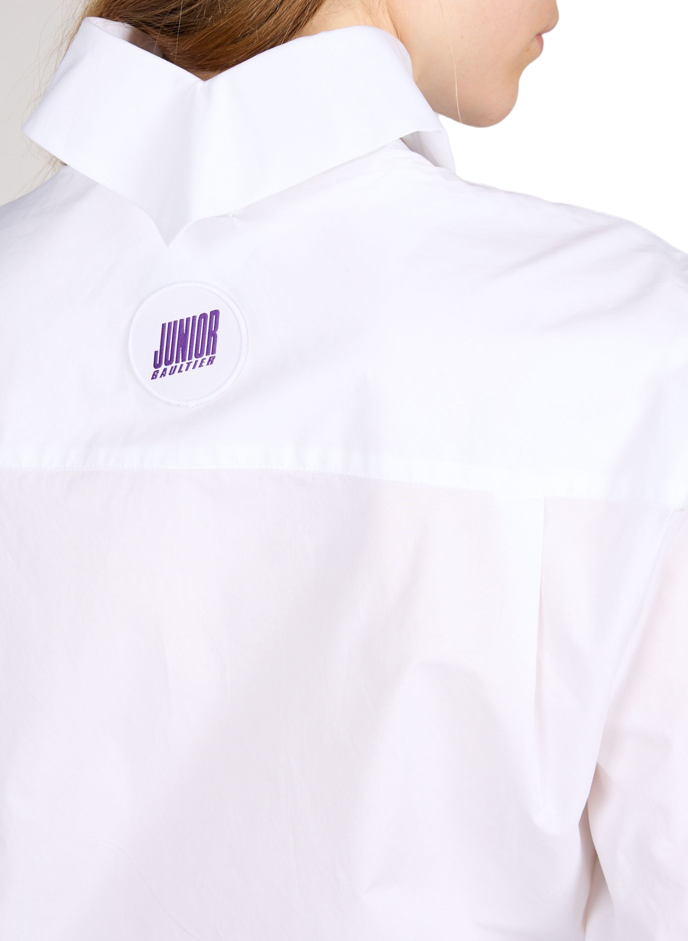 Chemise courte à nouer unie JEAN PAUL GAULTIER Blanc