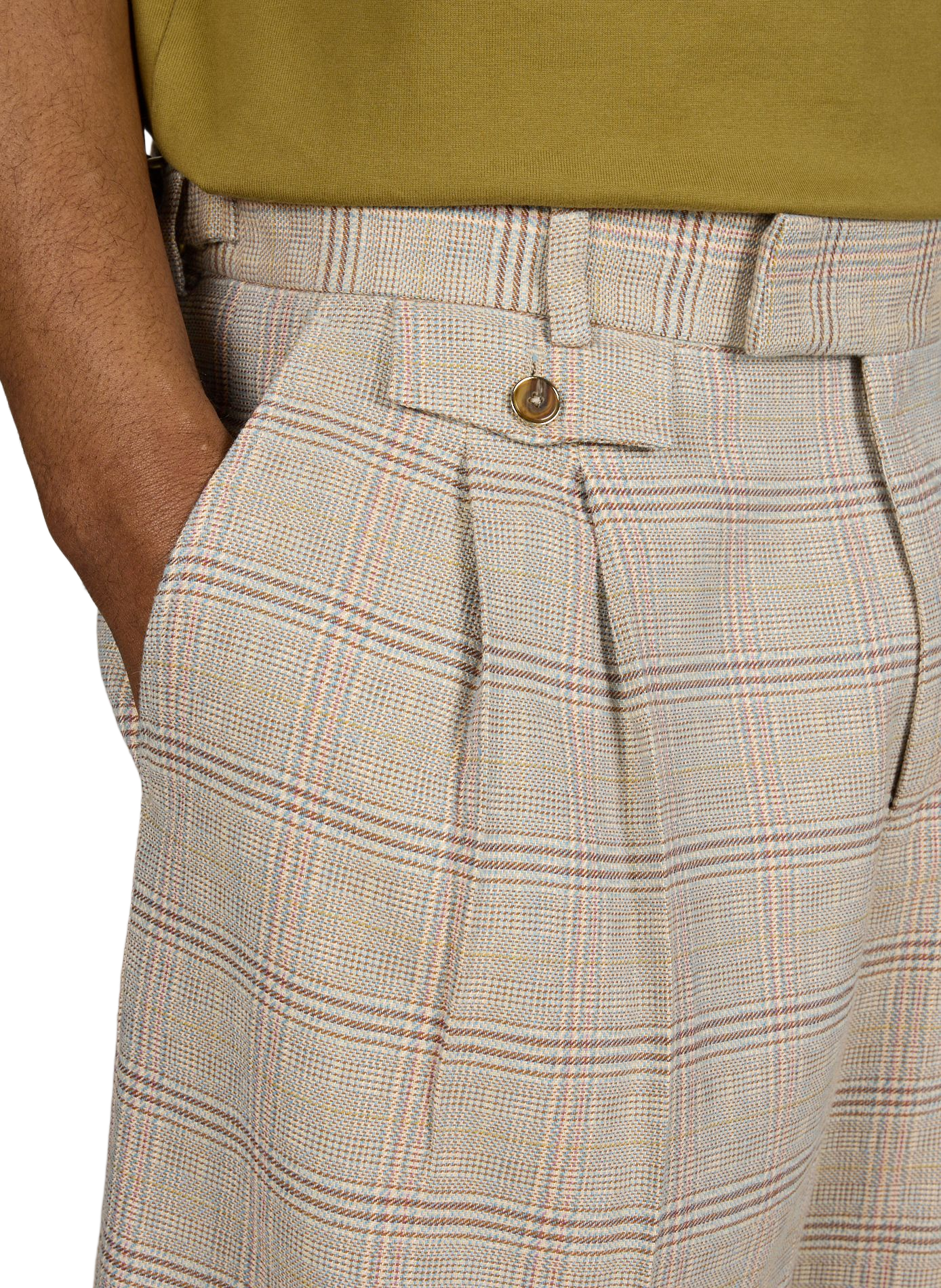 Kurzes kariertes Hemd DROLE DE MONSIEUR Beige