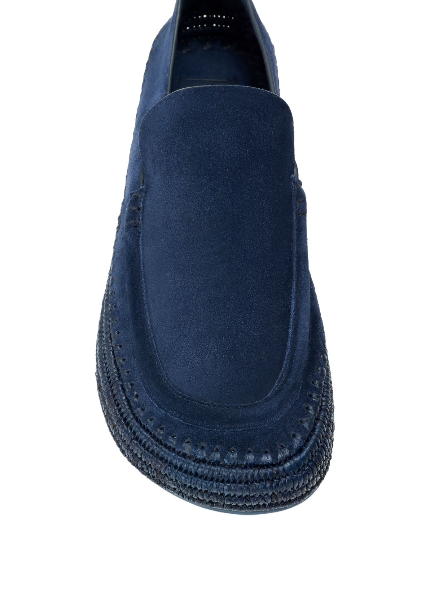 Rio suede and raffia moccasins LOEWE Blue