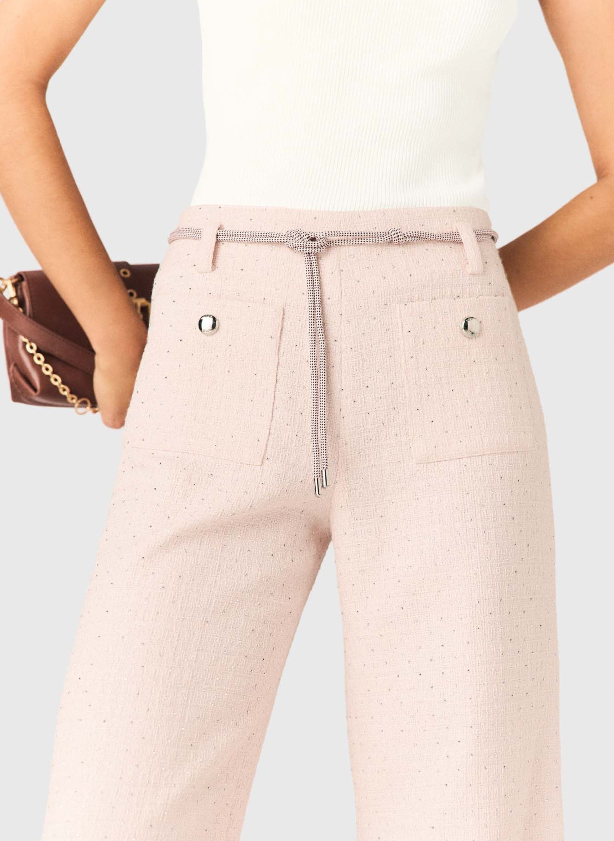 Pantalon évasé à sequins MAJE Rose