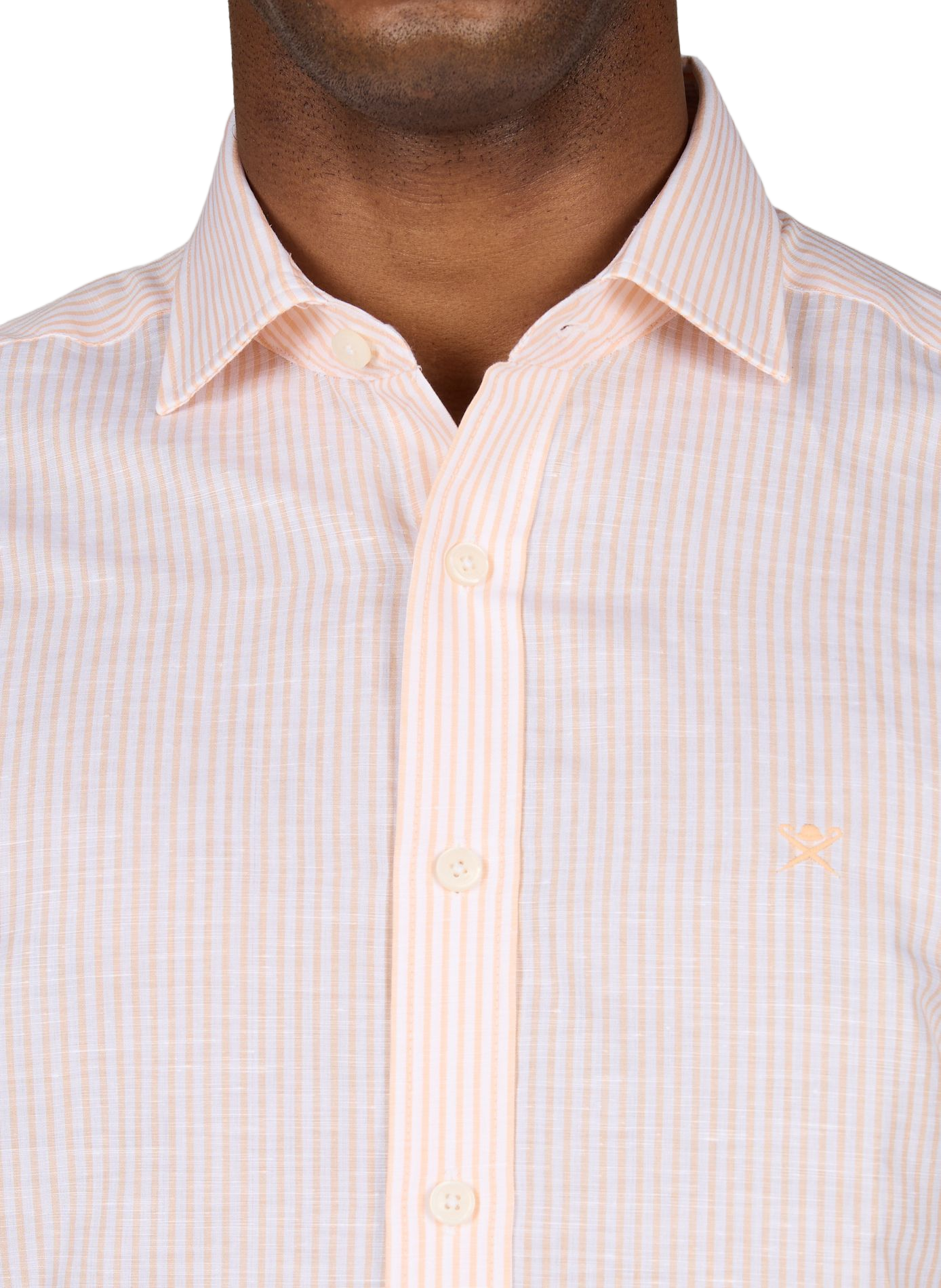 Striped linen shirt HACKETT Orange