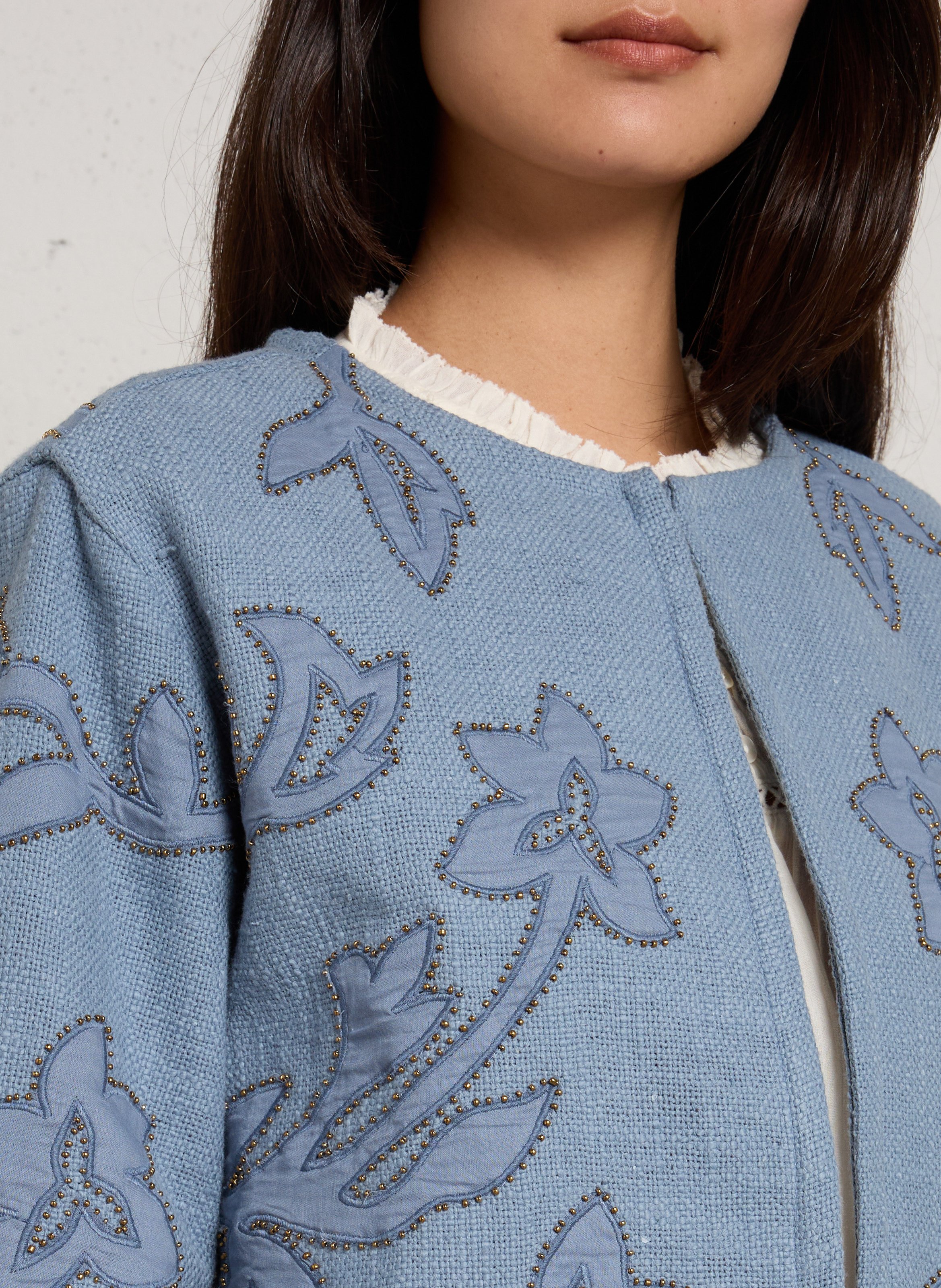 Veste droite en coton vitalie MAISON 123 Bleu