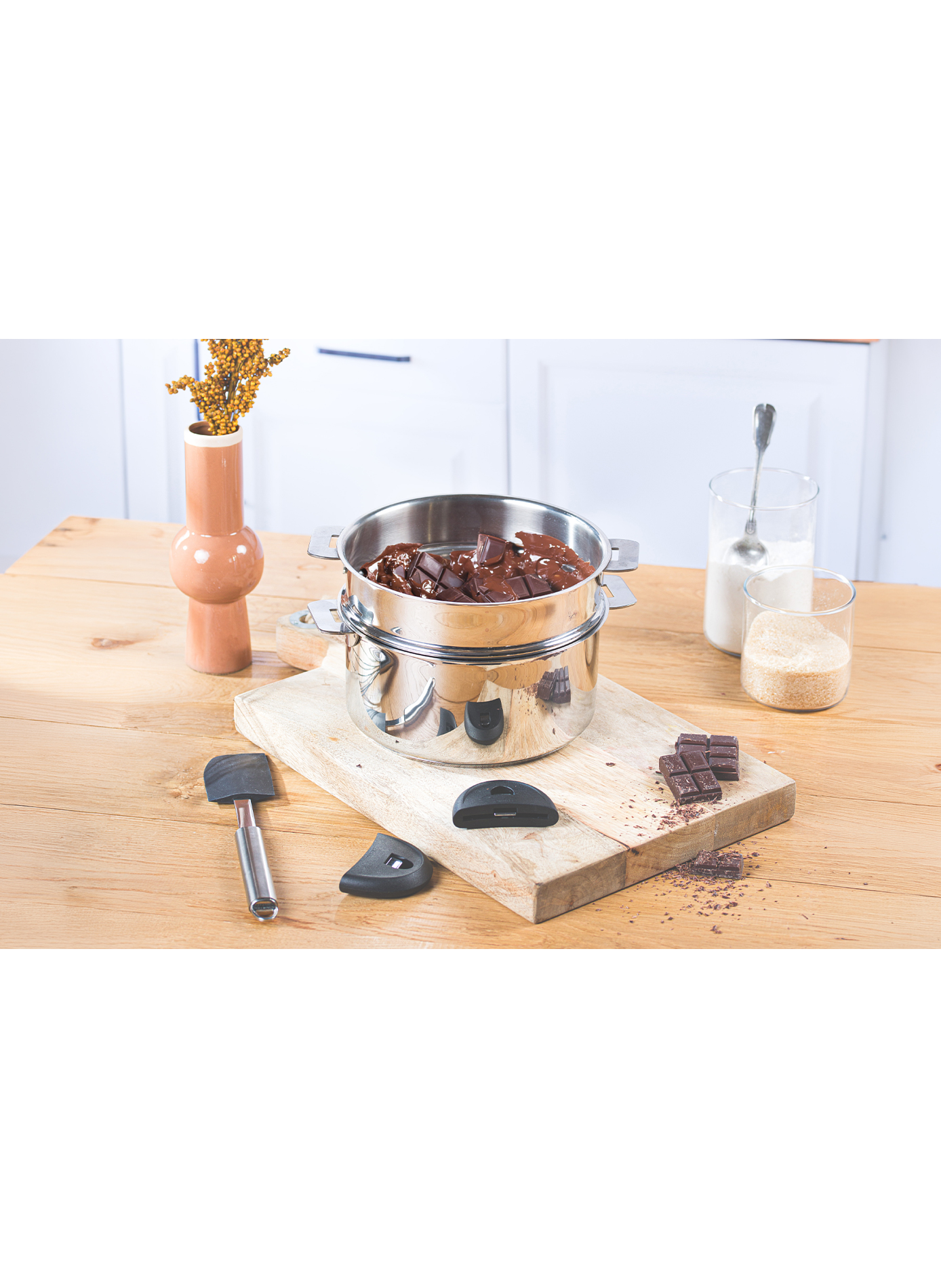 Casserole bain-marie en inox Mutine Amovible CRISTEL Gris