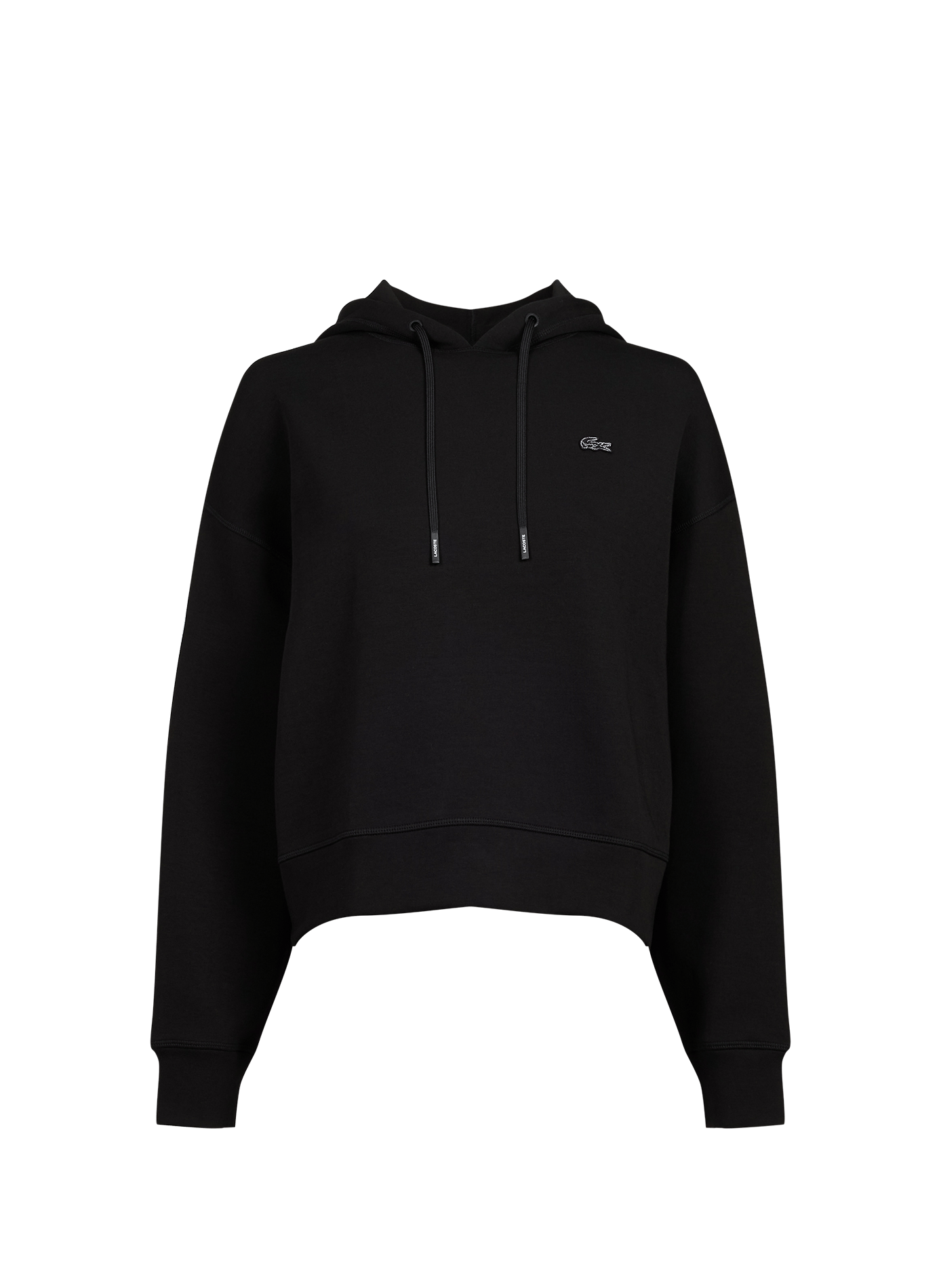 Oversize Kapuzenpullover mit gesticktem Logo aus Baumwollmischung LACOSTE Schwarz