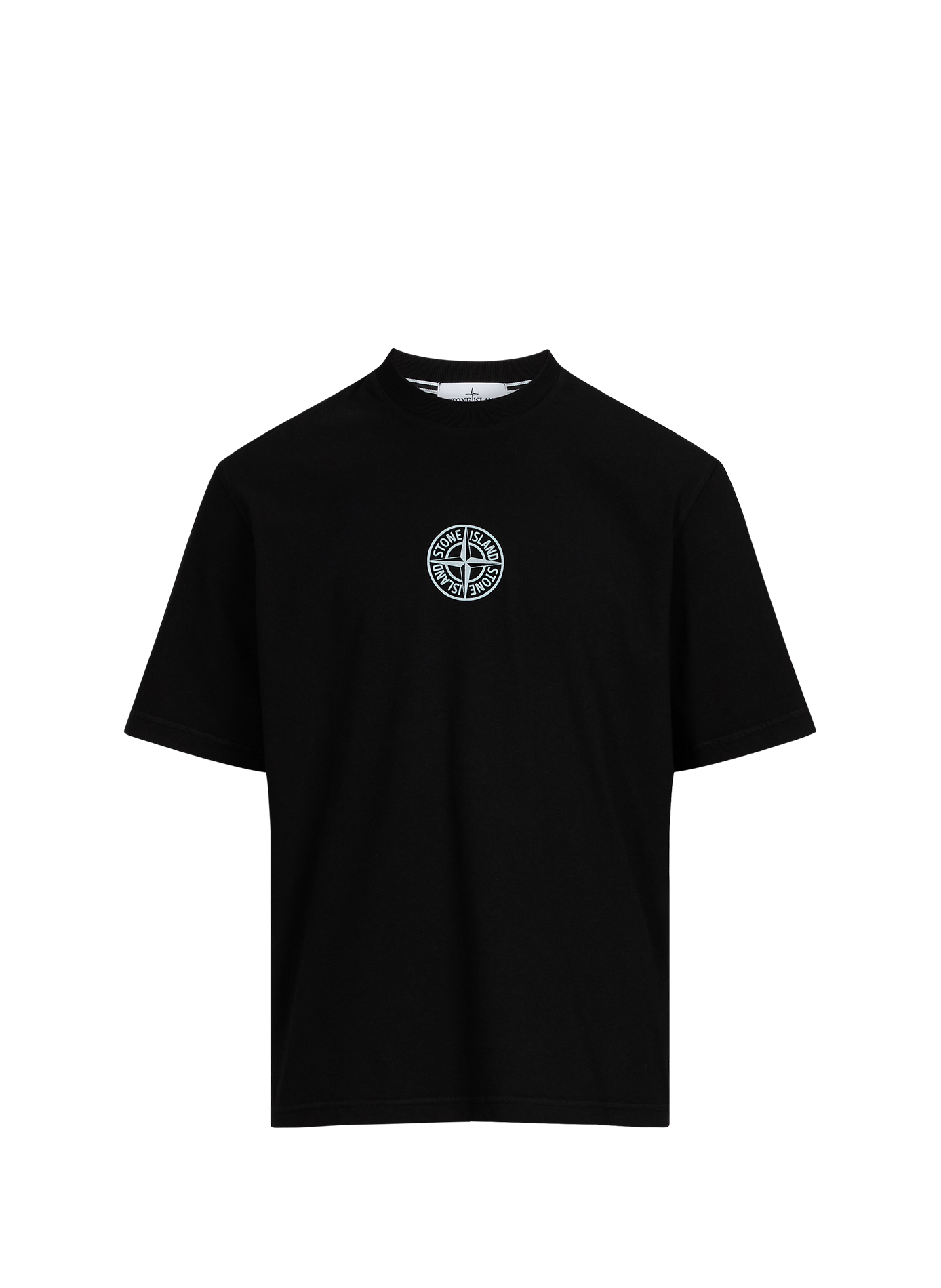 T-shirt met korte mouwen en lettering op de achterkant in katoen STONE ISLAND Zwart