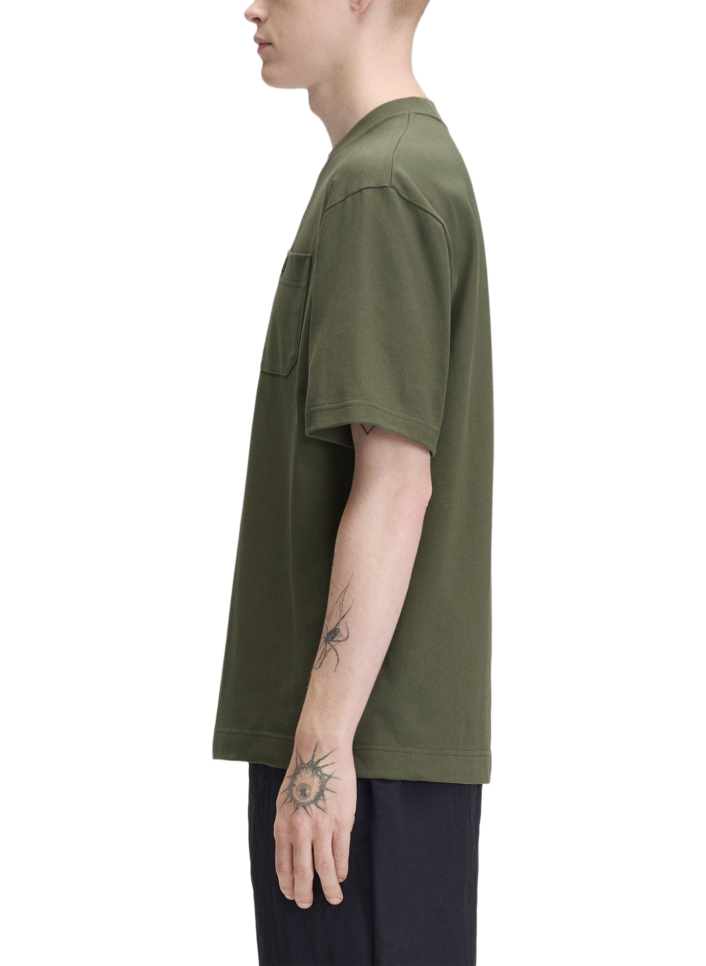 Tee-shirt col rond en coton FRED PERRY Vert
