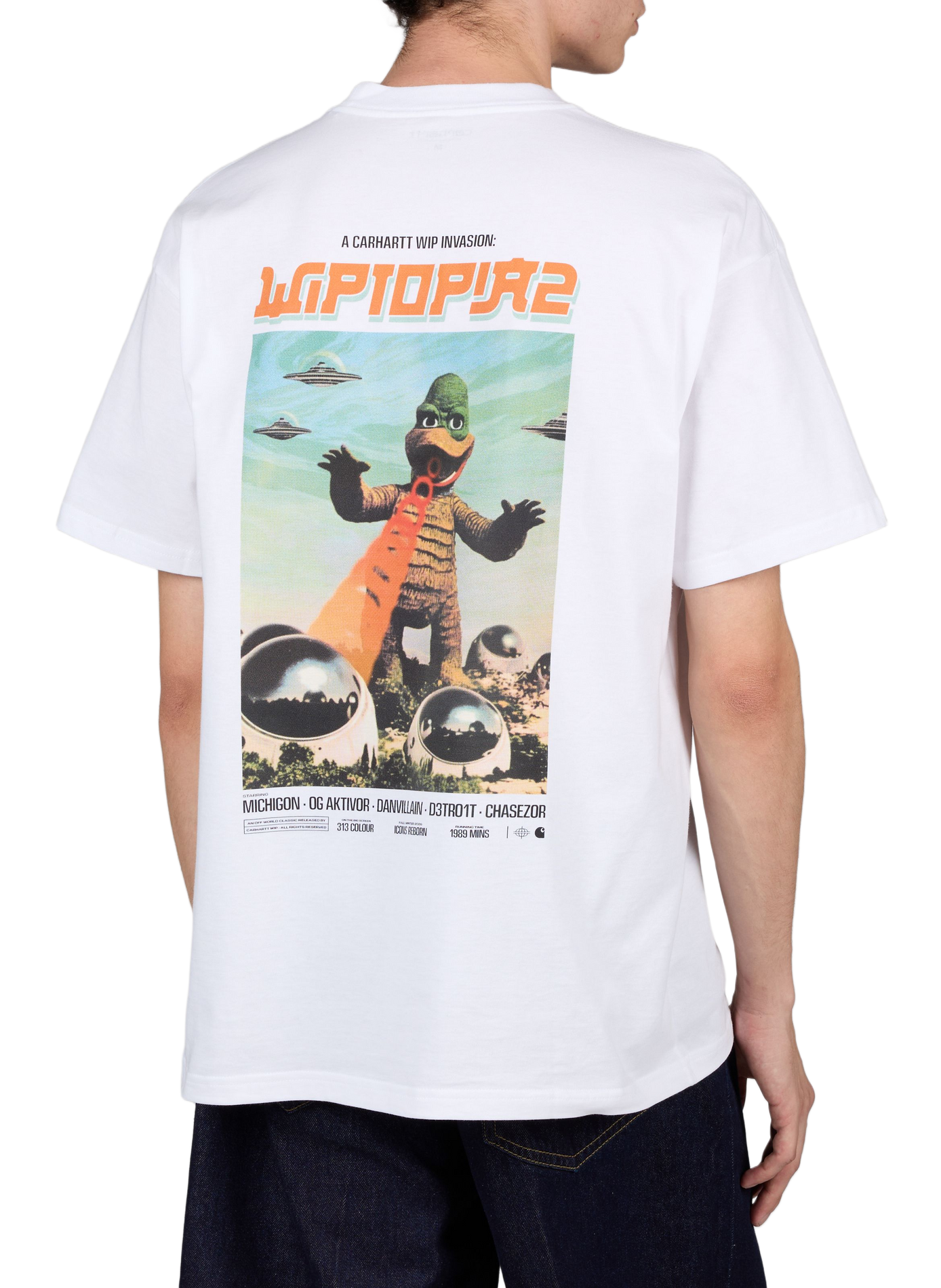 Straight round neck printed cotton t-shirt CARHARTT WIP White