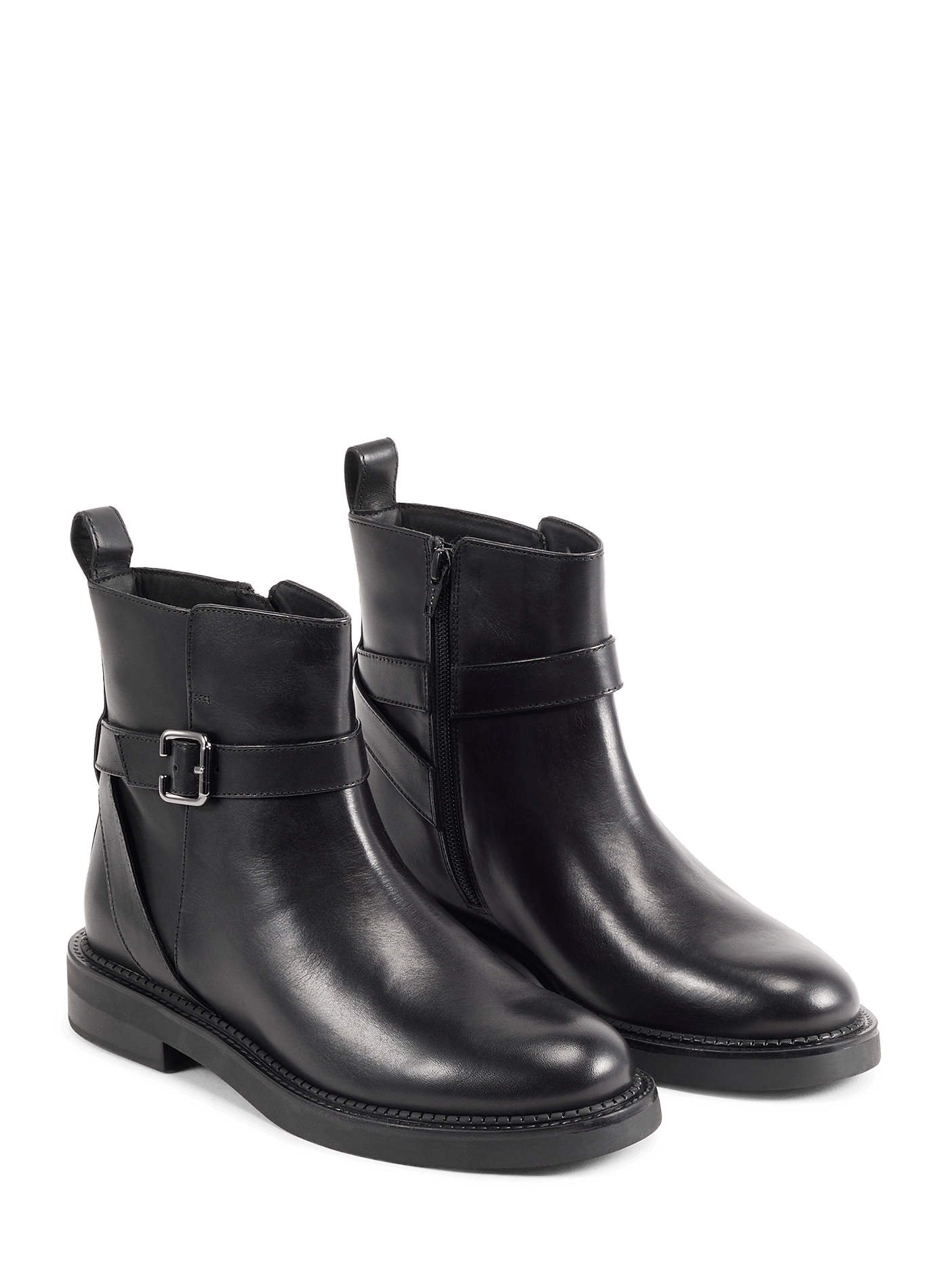 Serilda leather buckle ankle boots GEOX Black