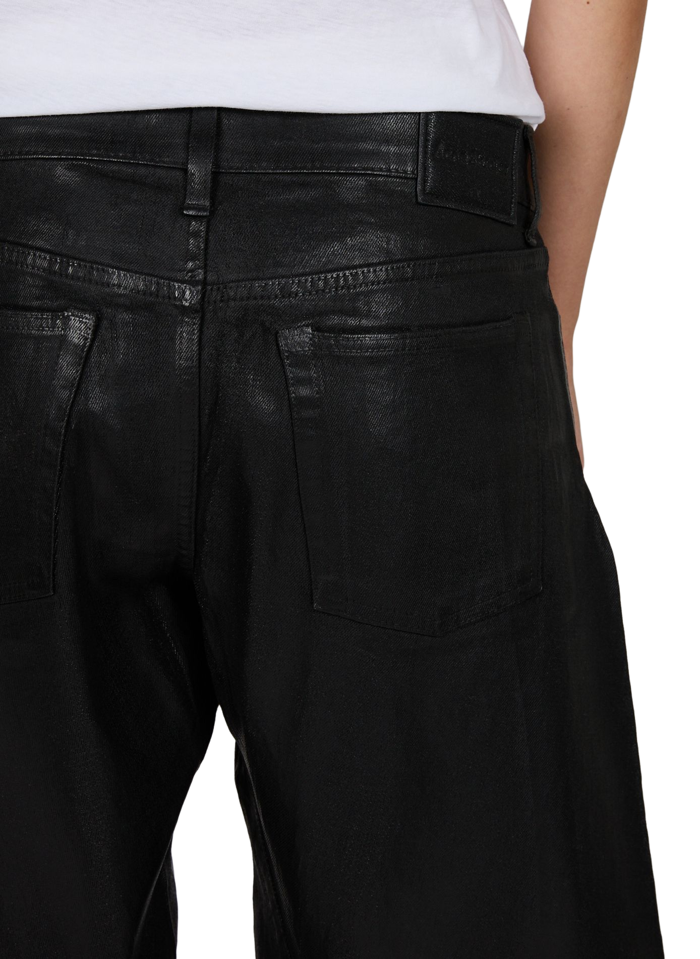 Weite beschichtete Baumwollhose ACNE STUDIOS Schwarz