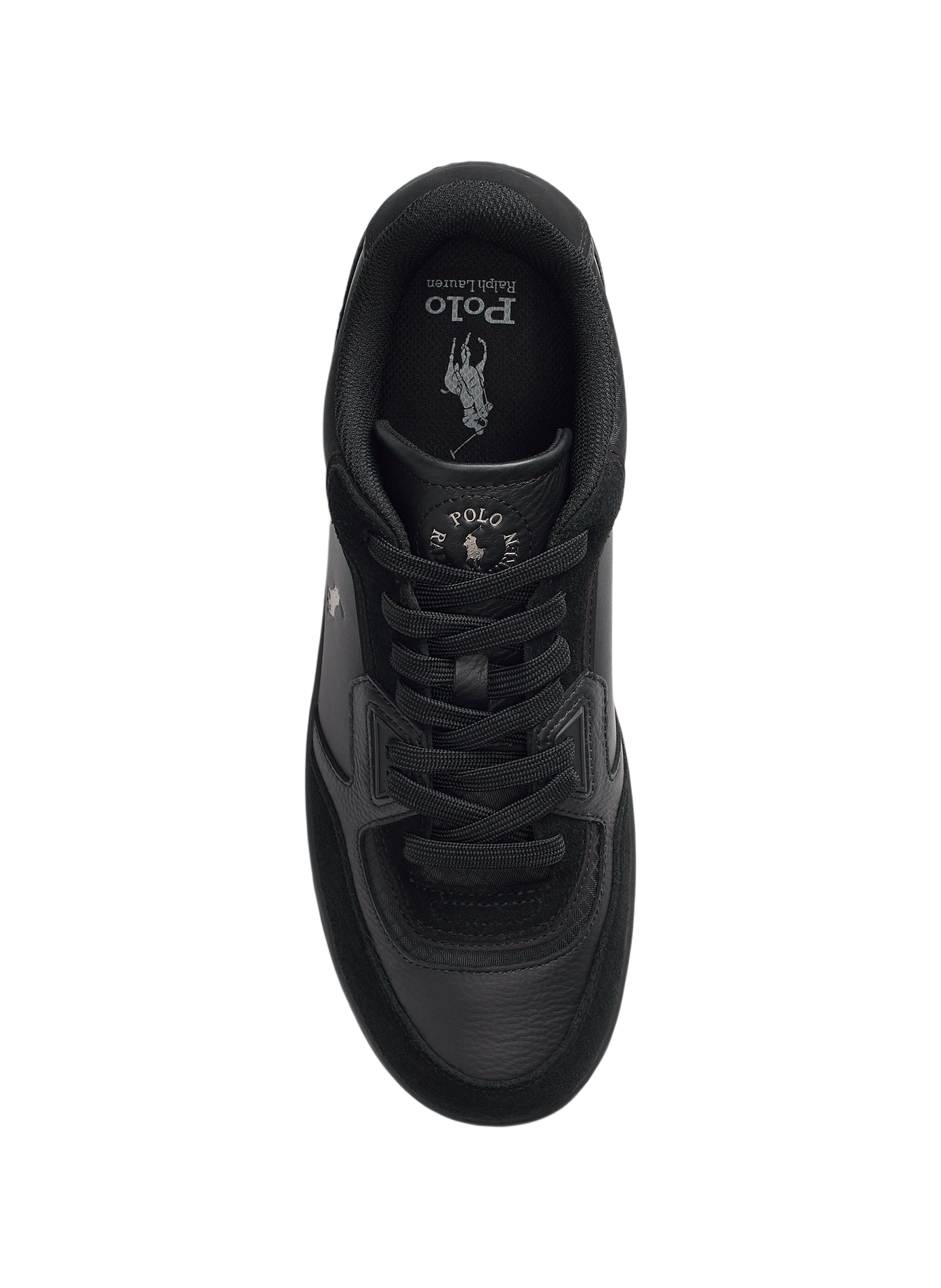 Baskets à lacets en cuir mélangé POLO RALPH LAUREN Noir