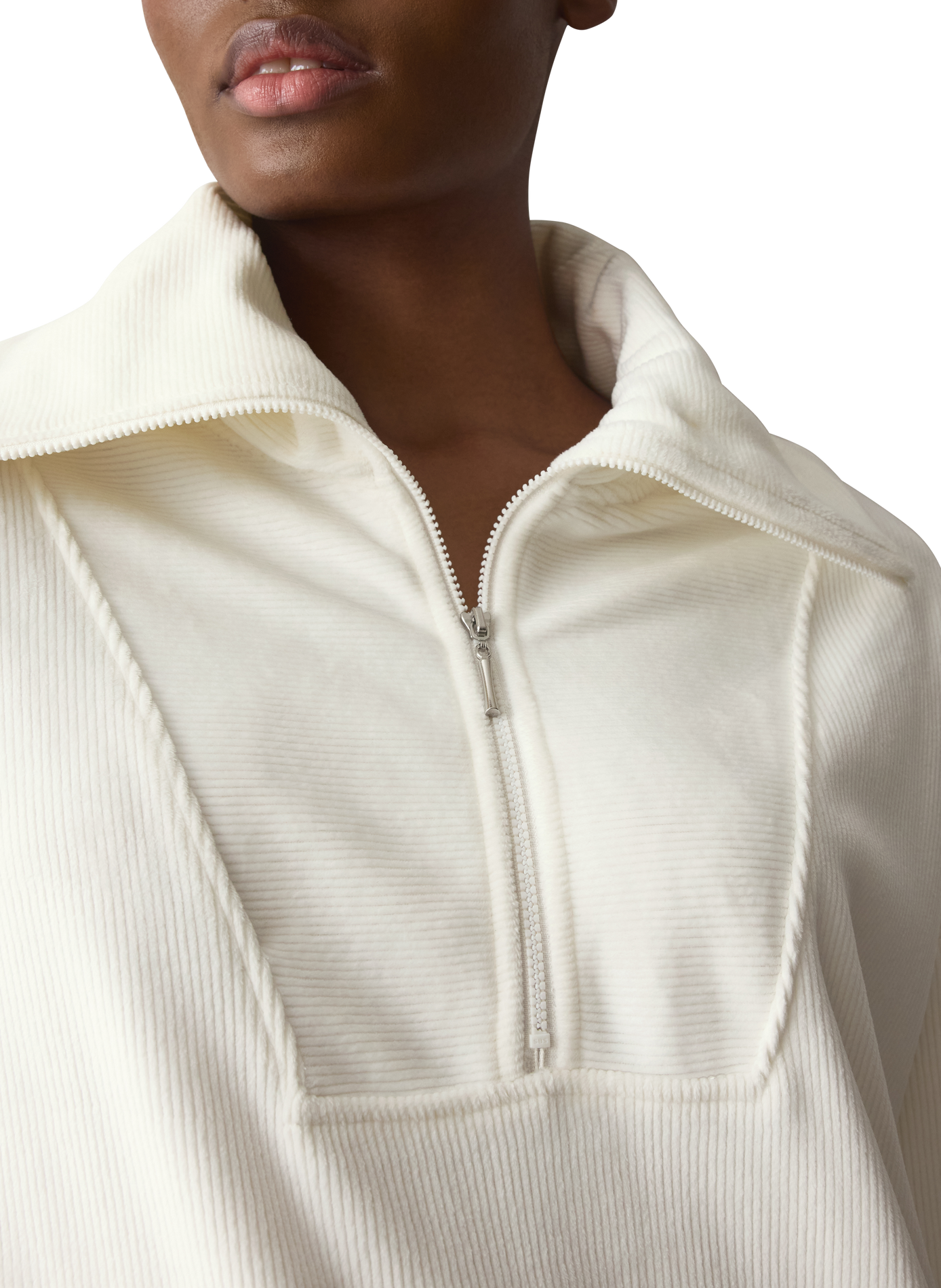 Plain oversized zip-neck sweatshirt TRIUMPH White
