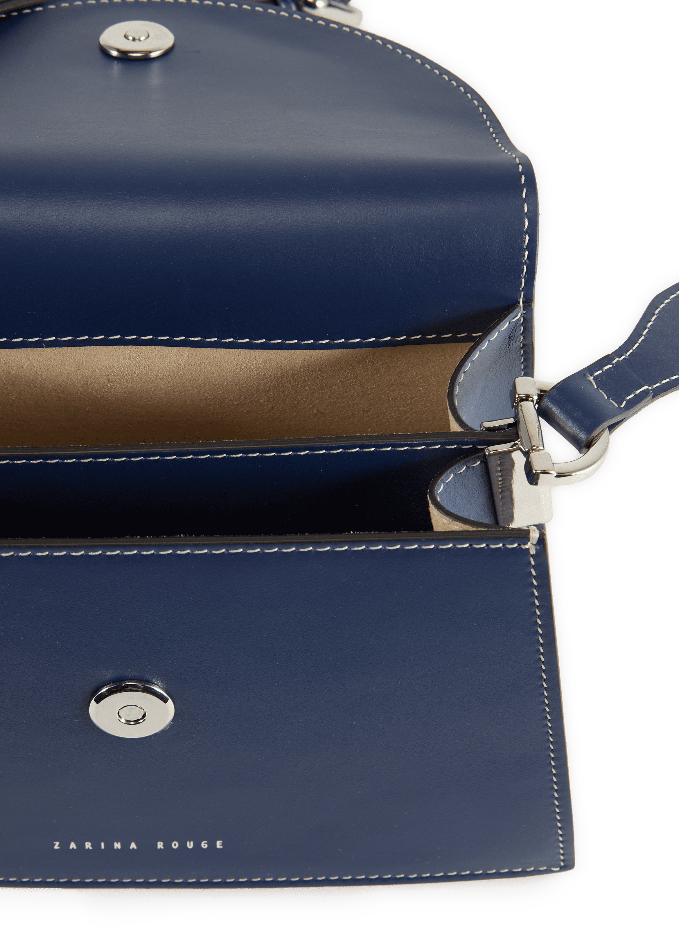 Adjustable leather shoulder bag ZARINA ROUGE Blue