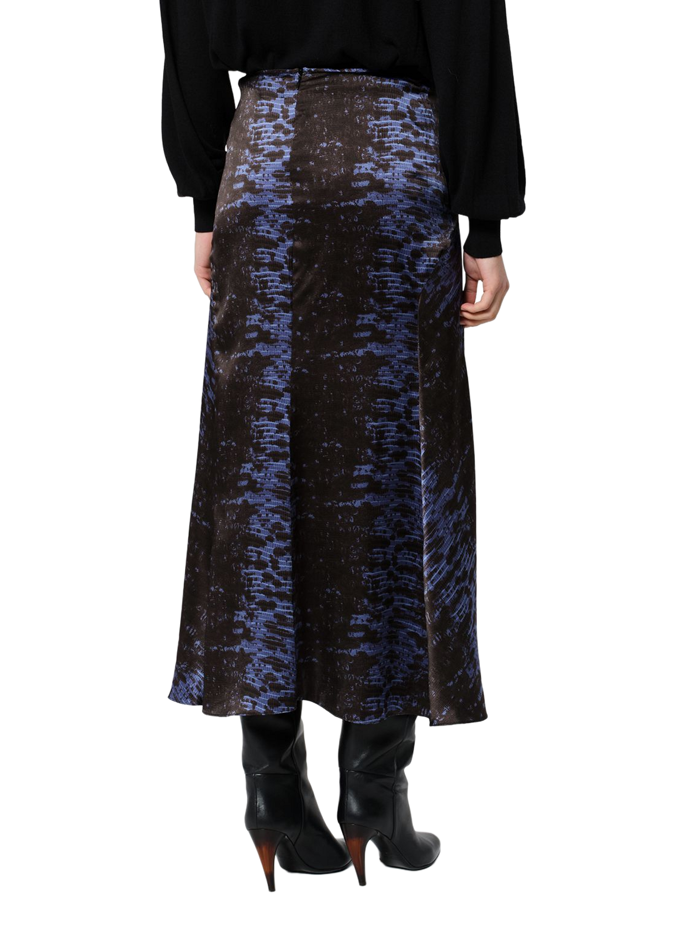 LAREN printed silk satin skirt ISABEL MARANT Blue