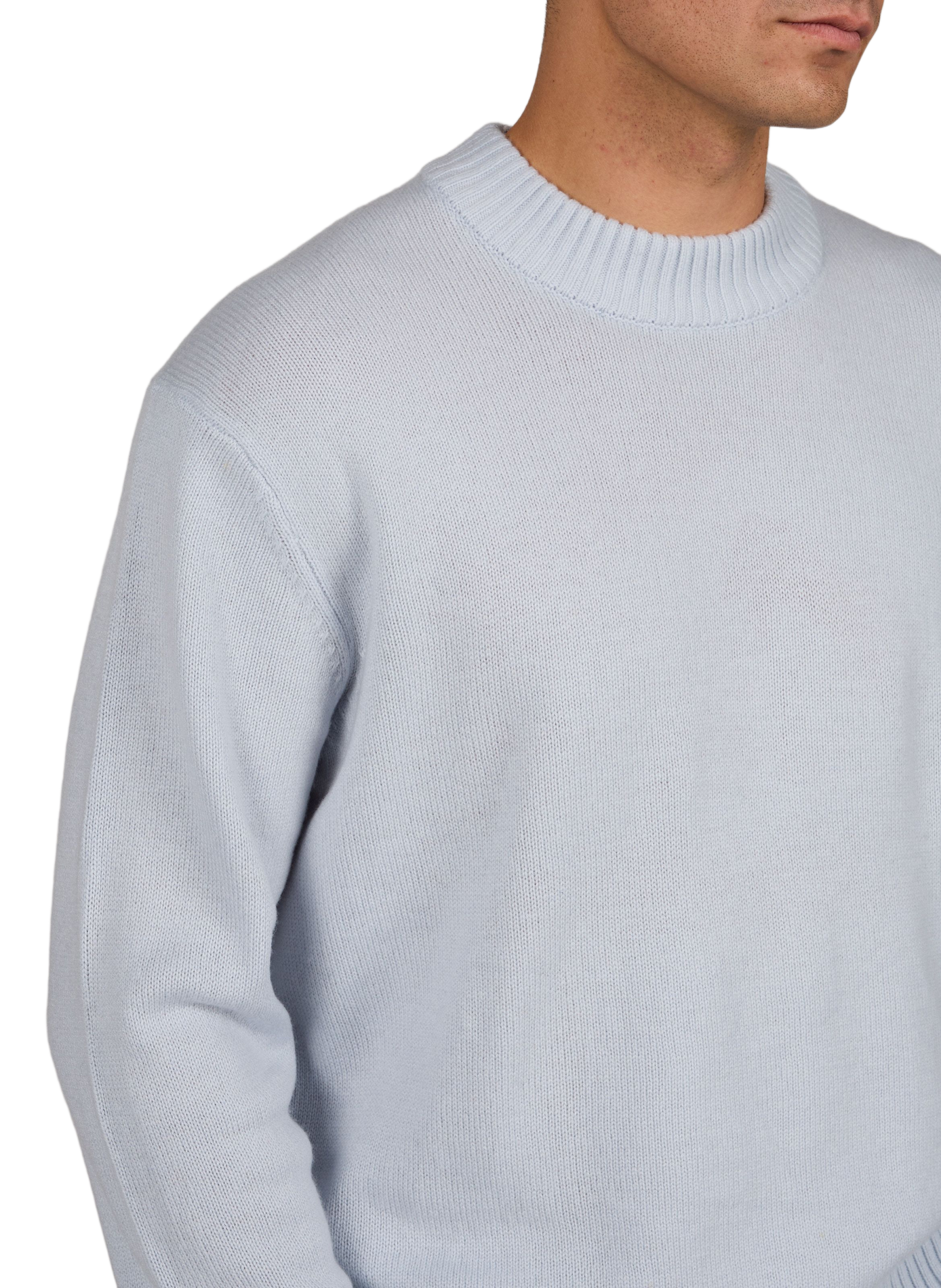 Round-neck wool jumper | Blue SELECTED Men