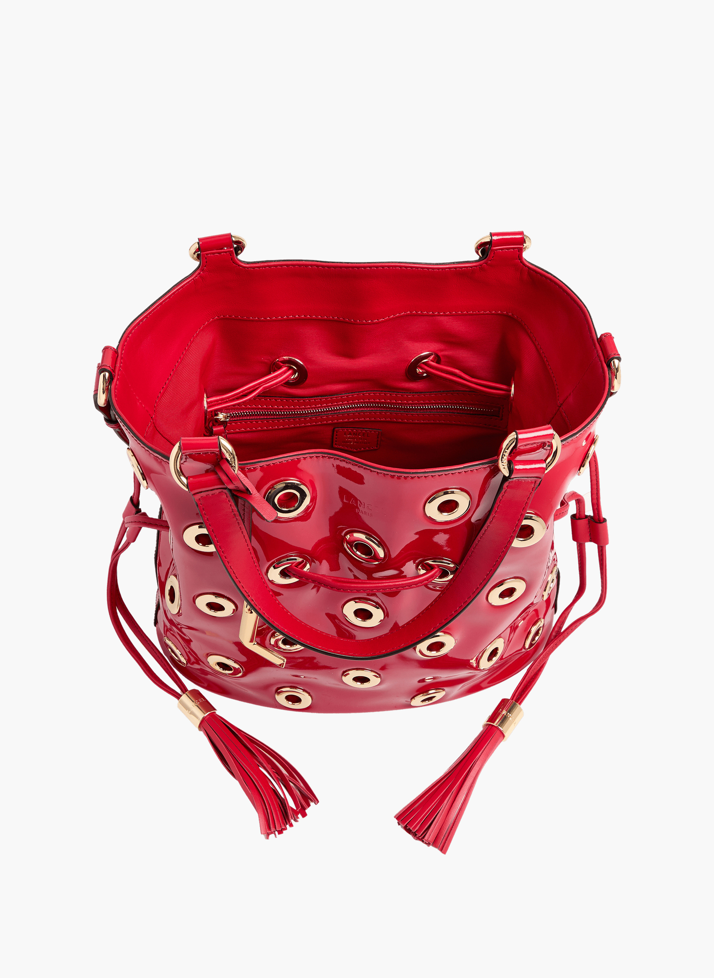 Handtas eerste flirt capsule 150 jaar in kalfsleer LANCEL Rood