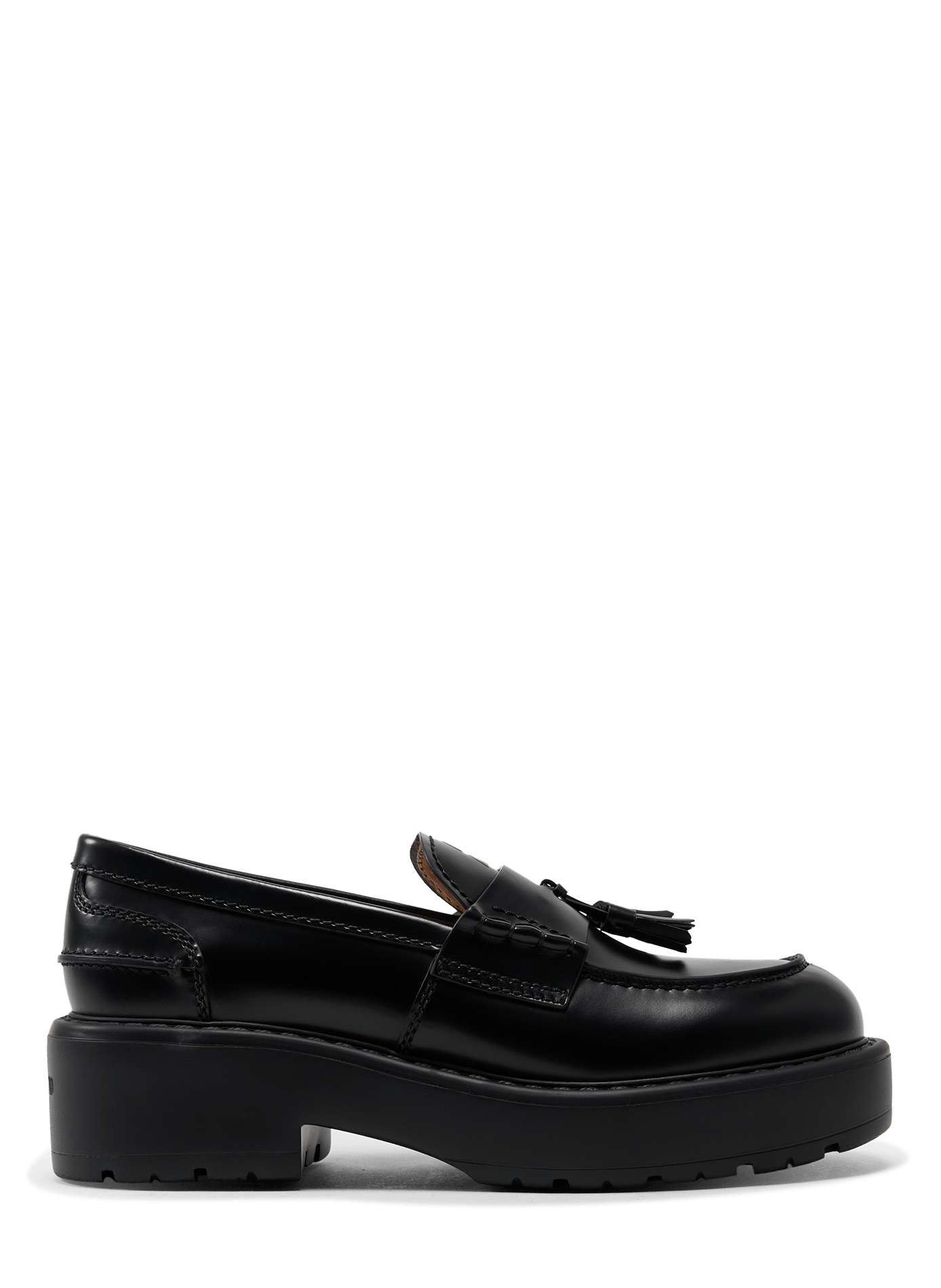 Mocassins en cuir de veau brossé MIU MIU Noir
