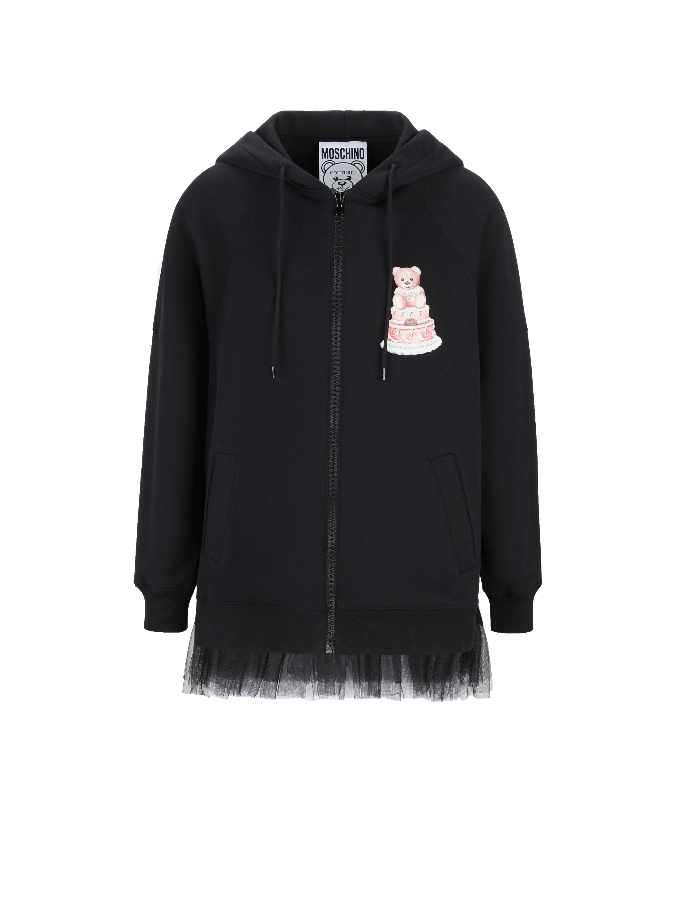 Sweatshirt avec zip et capuche en coton