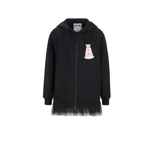 Sweatshirt avec zip et capuche en coton