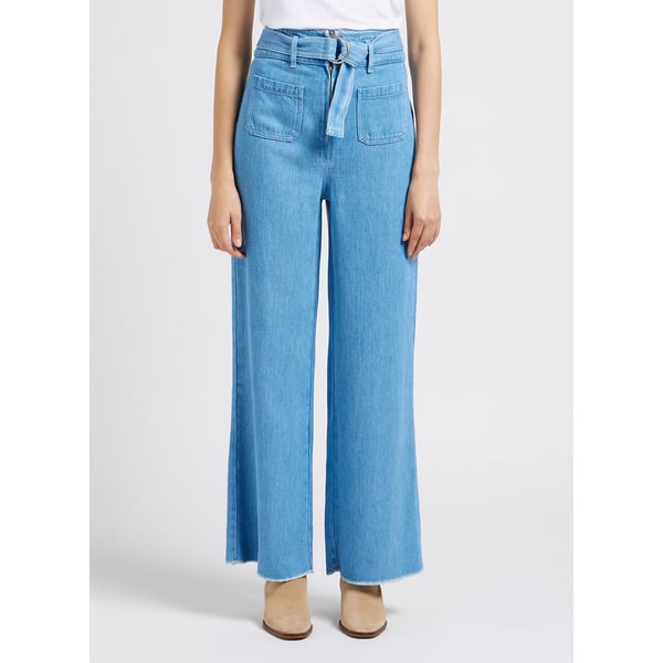 Jean large taille haute fluide