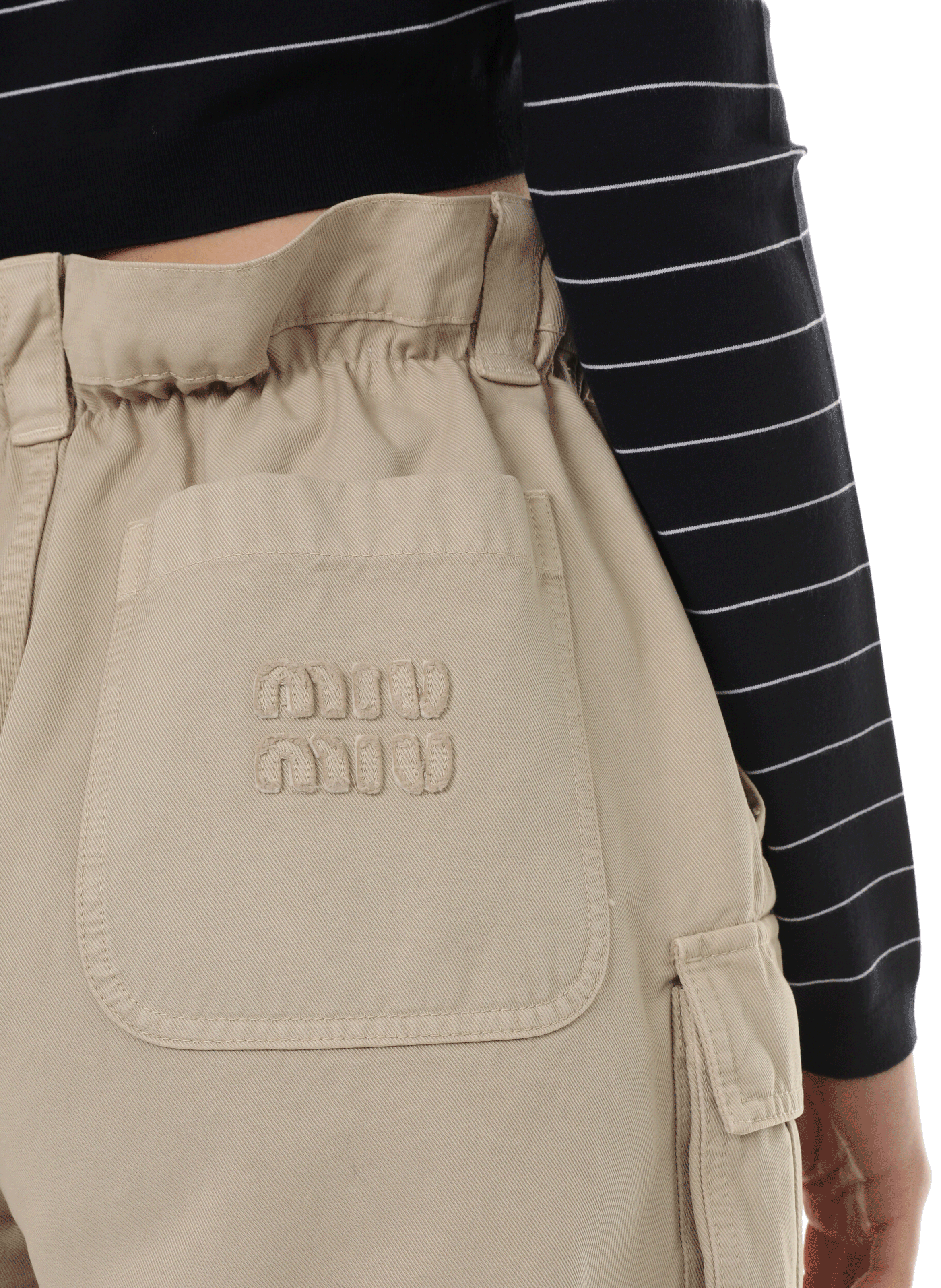 Short cargo en coton MIU MIU Beige