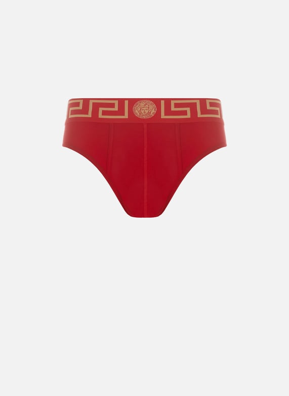 SLIP GRECA EN COTON VERSACE pour HOMME Printemps