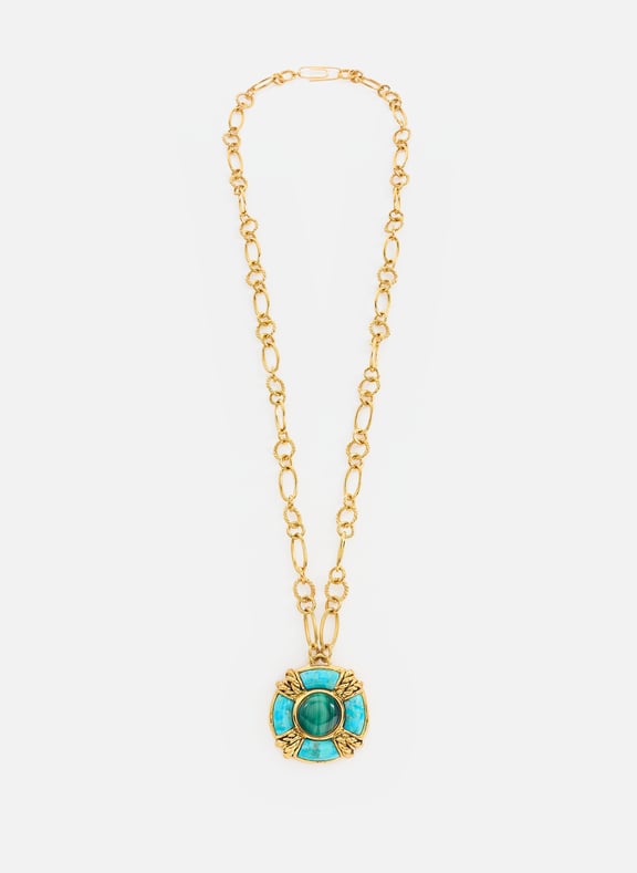 Collier Sautoir Hilarios Bleu by AURELIE BIDERMANN AURELIE BIDERMANN Collier Sautoir Hilarios Bleu