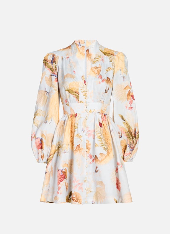 Short linen Ascension dress Multicolour by ZIMMERMANN ZIMMERMANN Short linen Ascension dress Multicolour