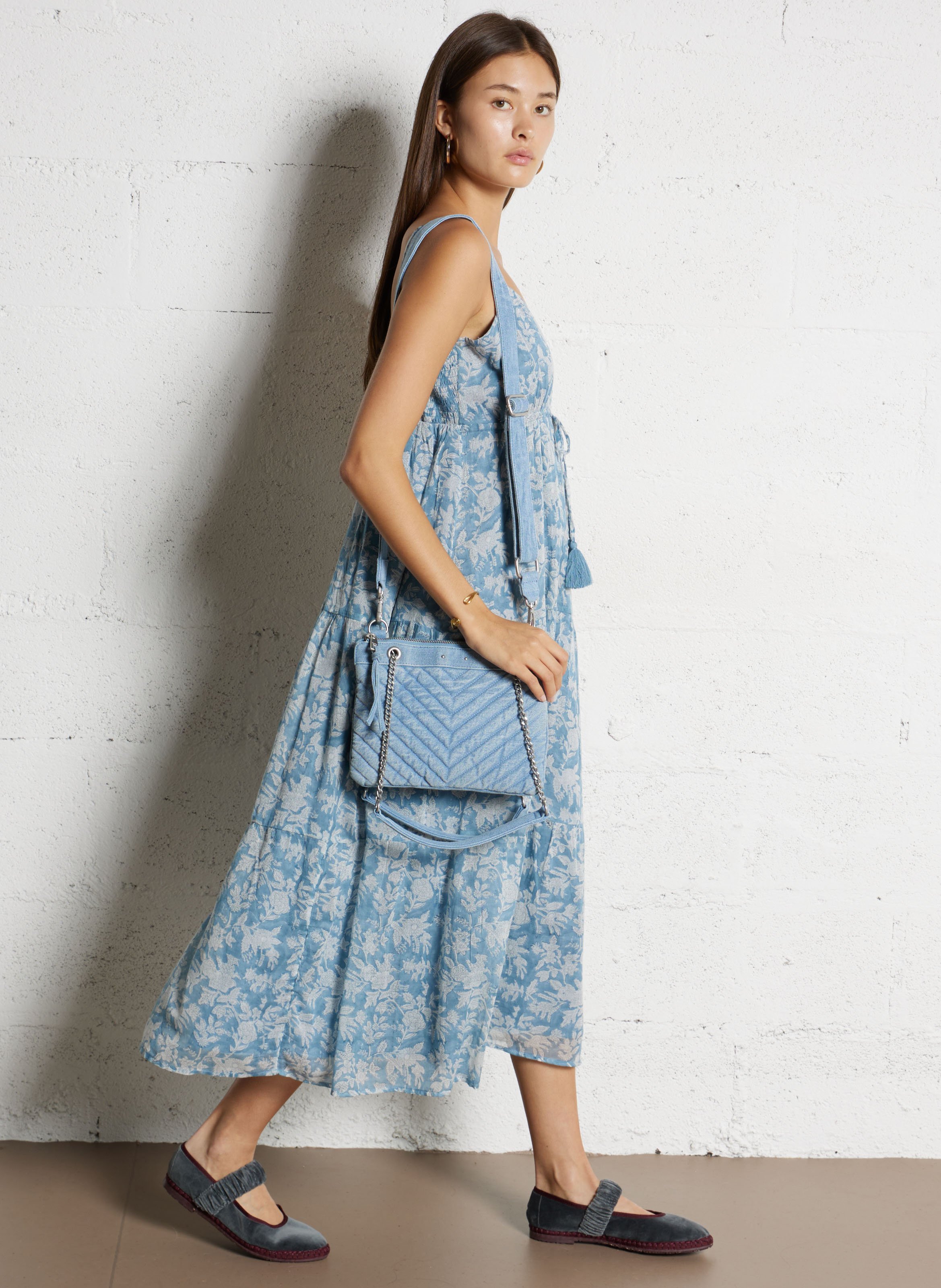 Sac matelassé en coton 1440 reporter IKKS Bleu