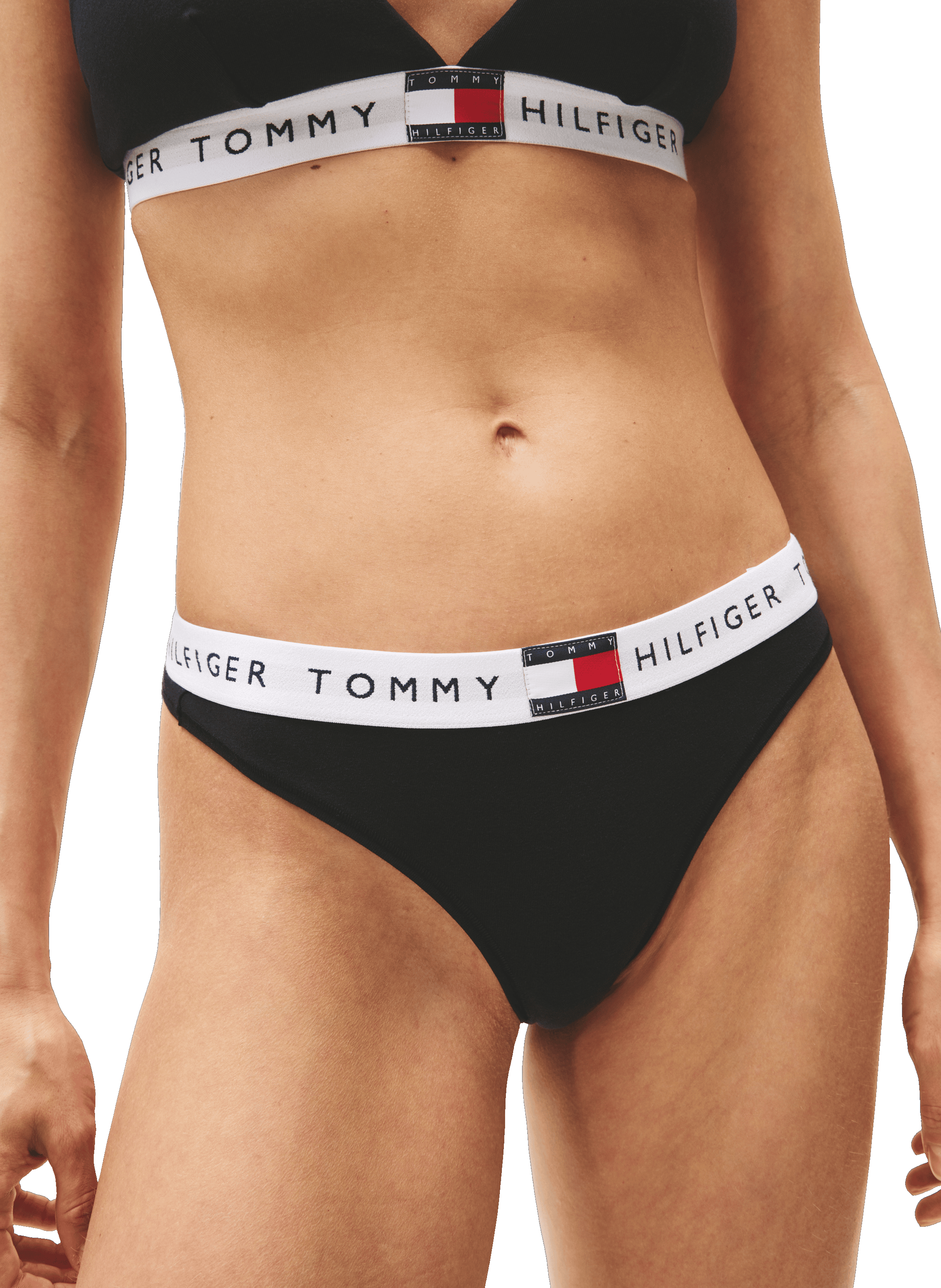 String en coton mélangé TOMMY HILFIGER Noir