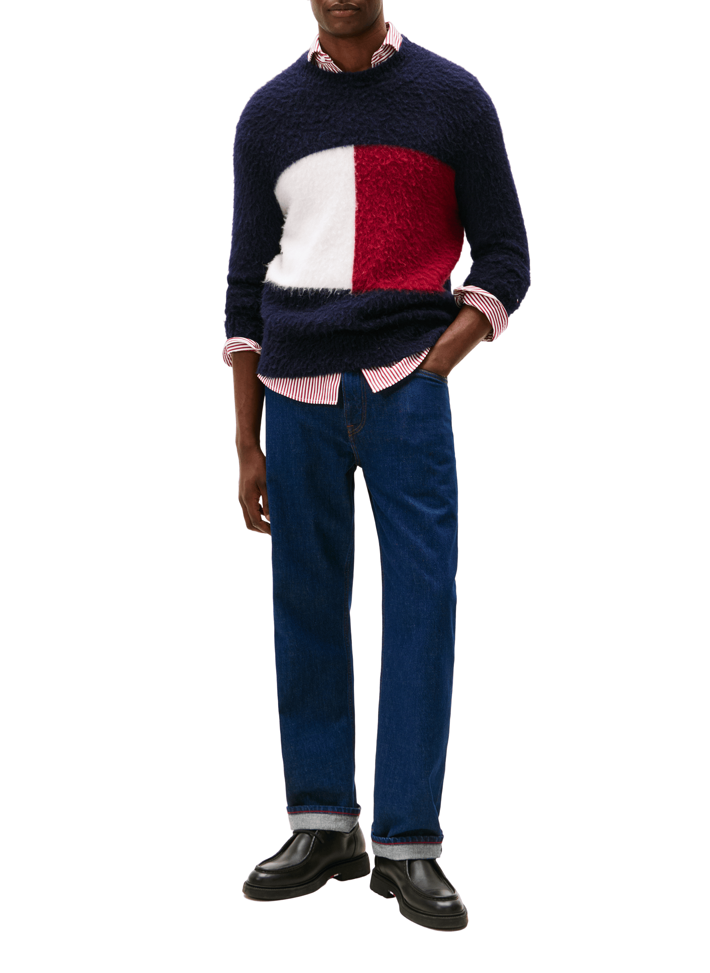 Flag wool blend sweater TOMMY HILFIGER Blue
