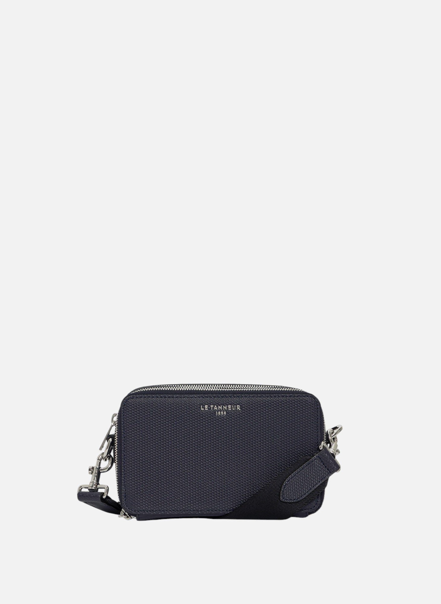 Petite sacoche 2 compartiments emile en cuir signature t BleuLE TANNEUR