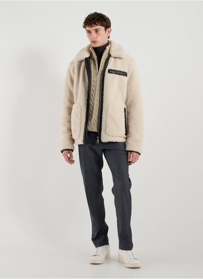 Veste droite shearling à col classique SAVE THE DUCK Veste droite shearling à col classique SAVE THE DUCK