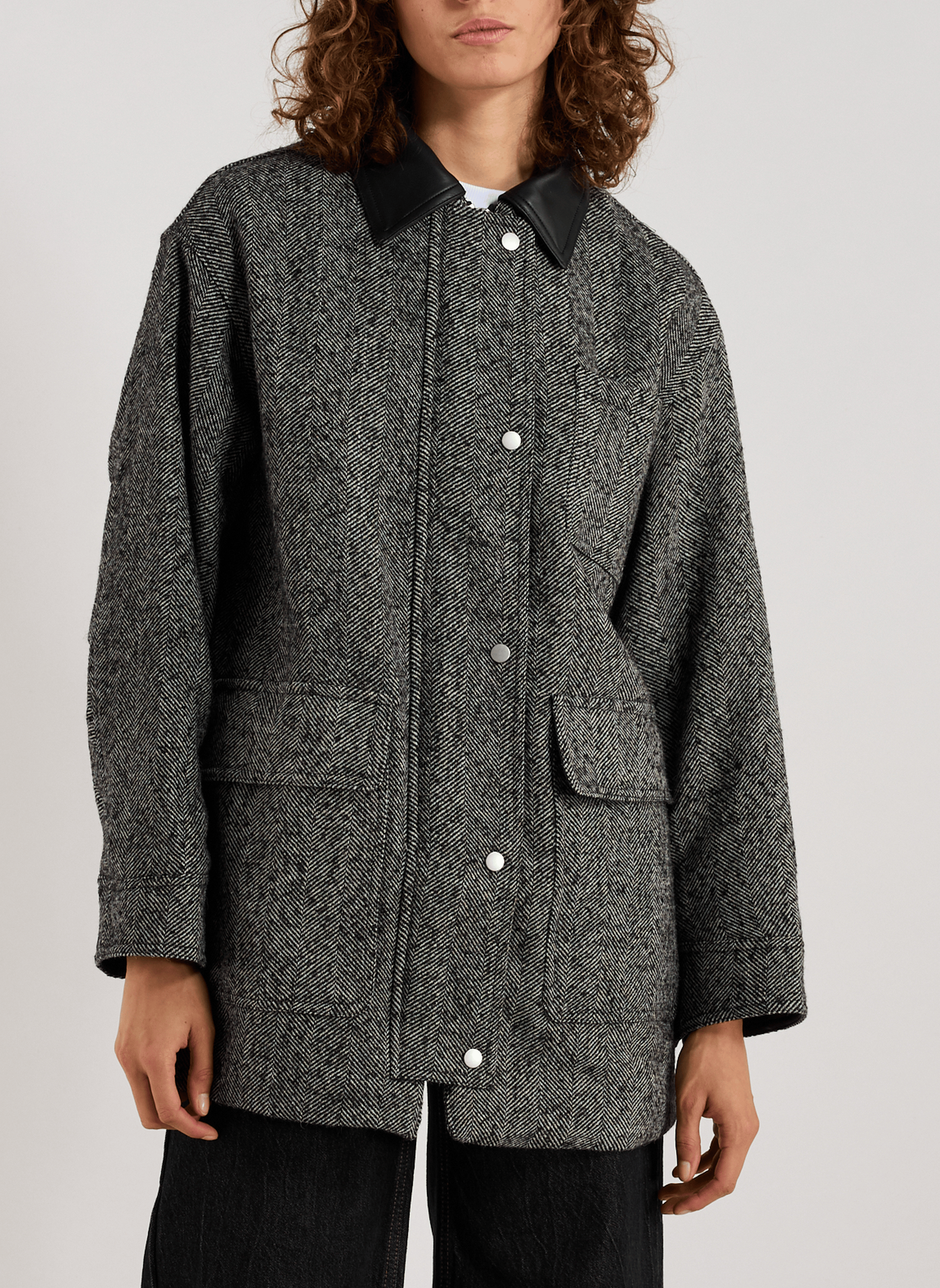 TOPSHOP Manteau droit à rayures Jaune