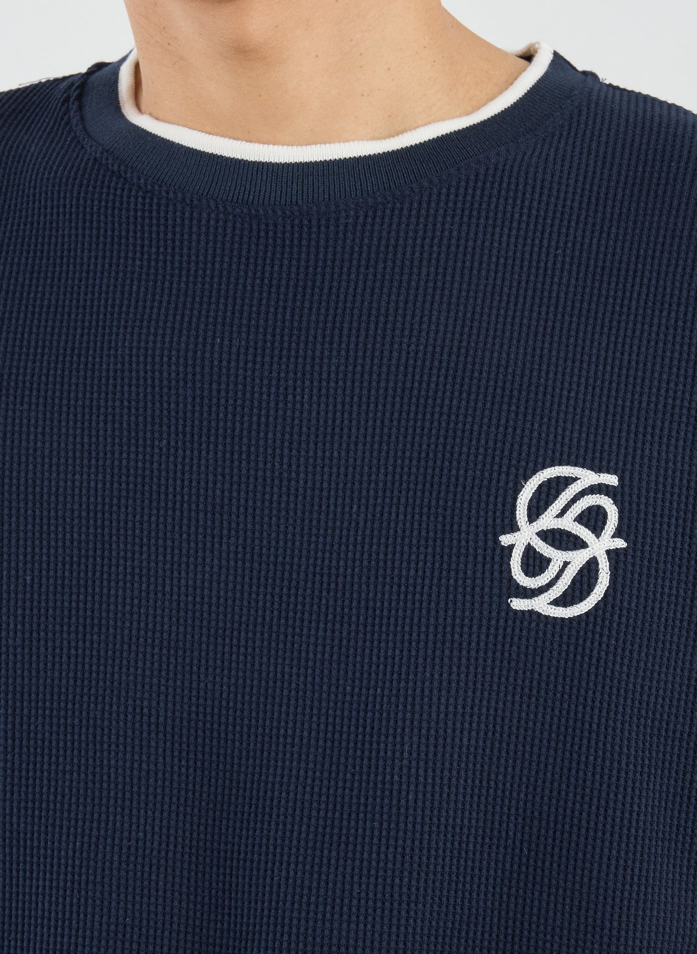 Pull gaufré en coton mélangé DROLE DE MONSIEUR Bleu