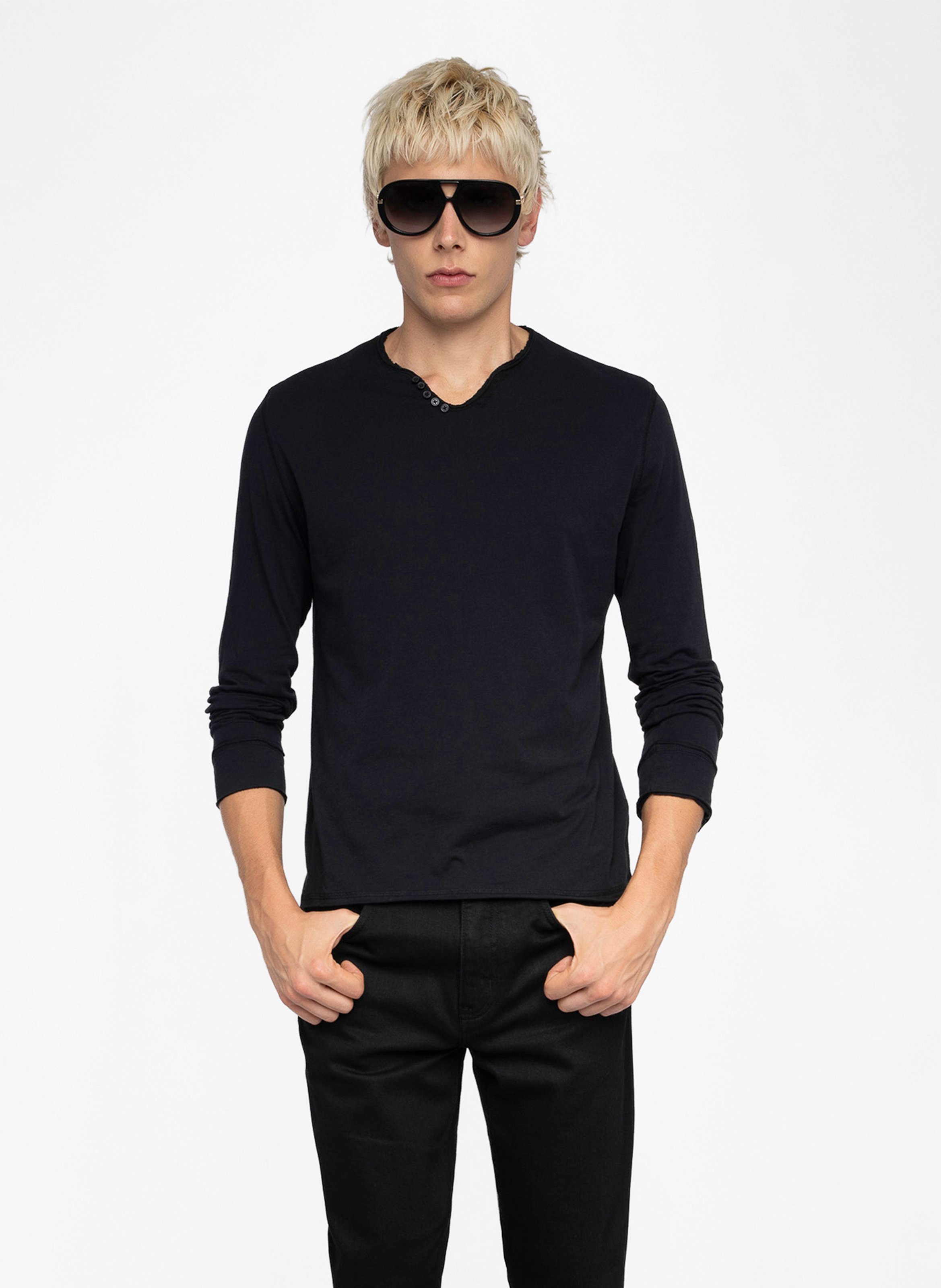 Tes-shirt droit en coton bio monastir ZADIG&VOLTAIRE Noir