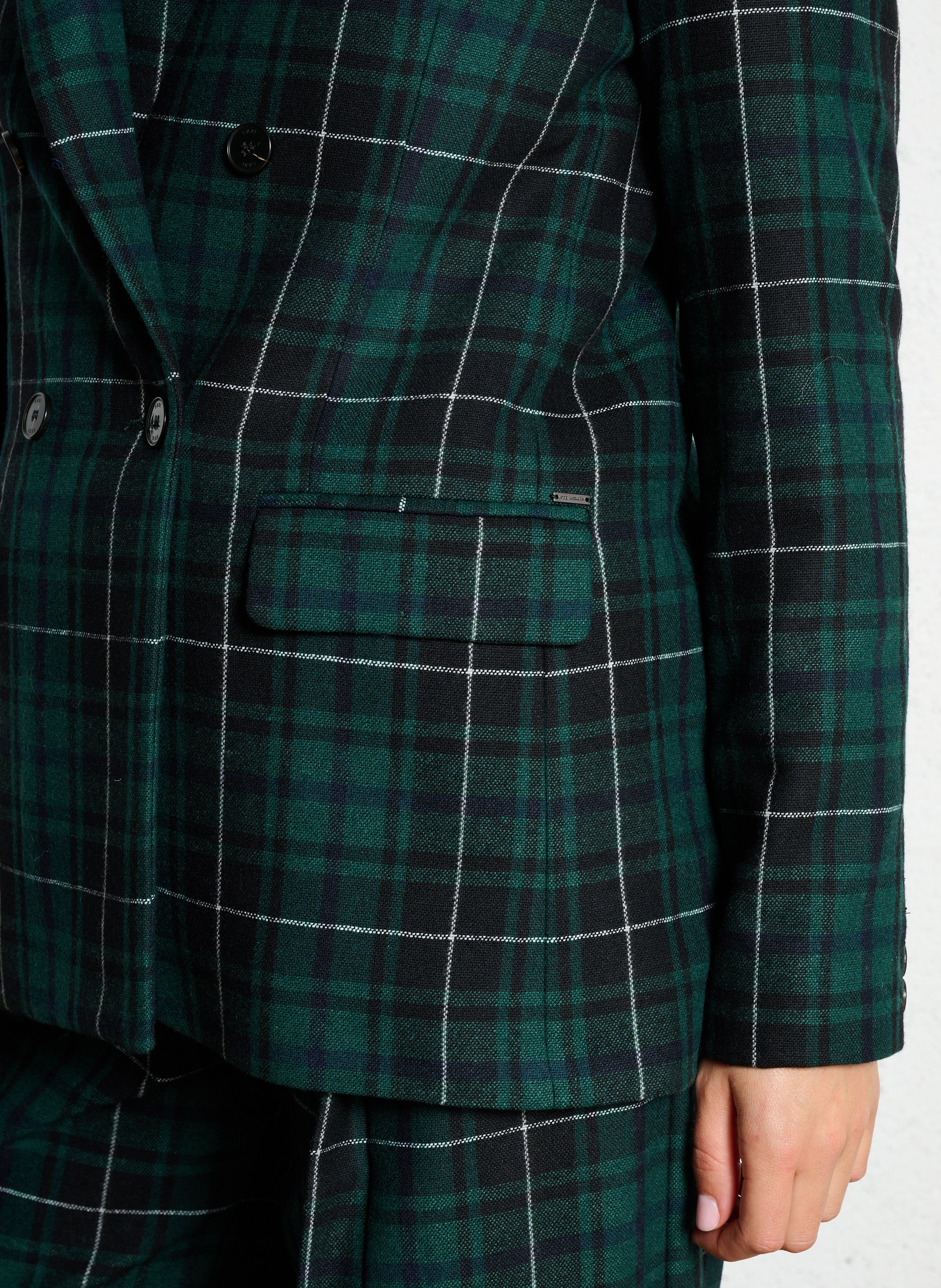 Veste de blazer ajustée à carreaux IKKS Vert