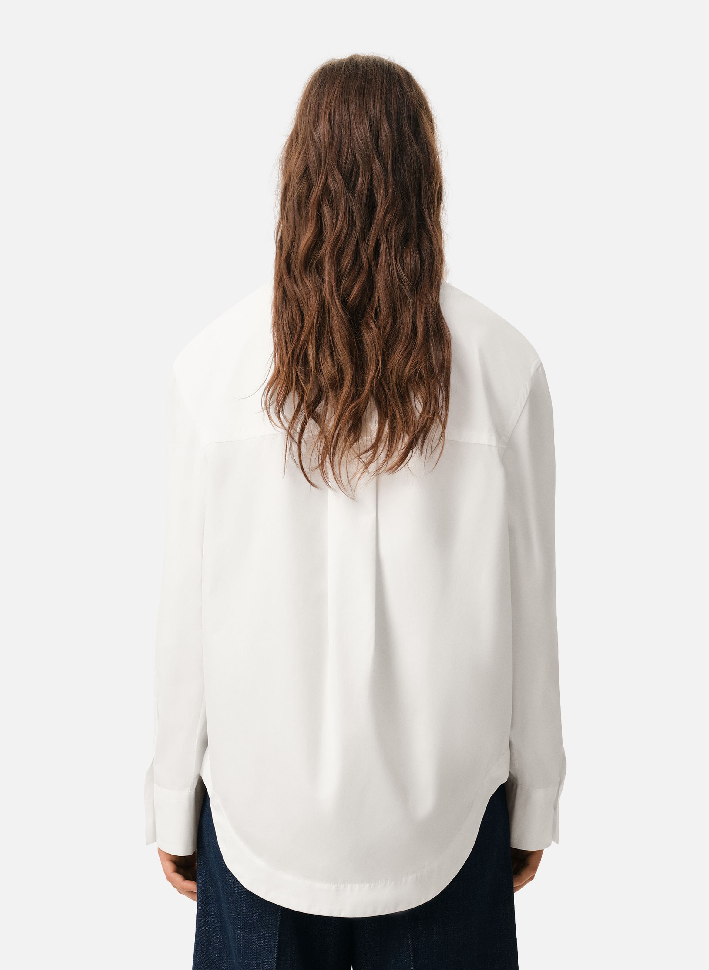 Chemise large col en pointe ami de coeur unisexe en coton AMI PARIS Blanc