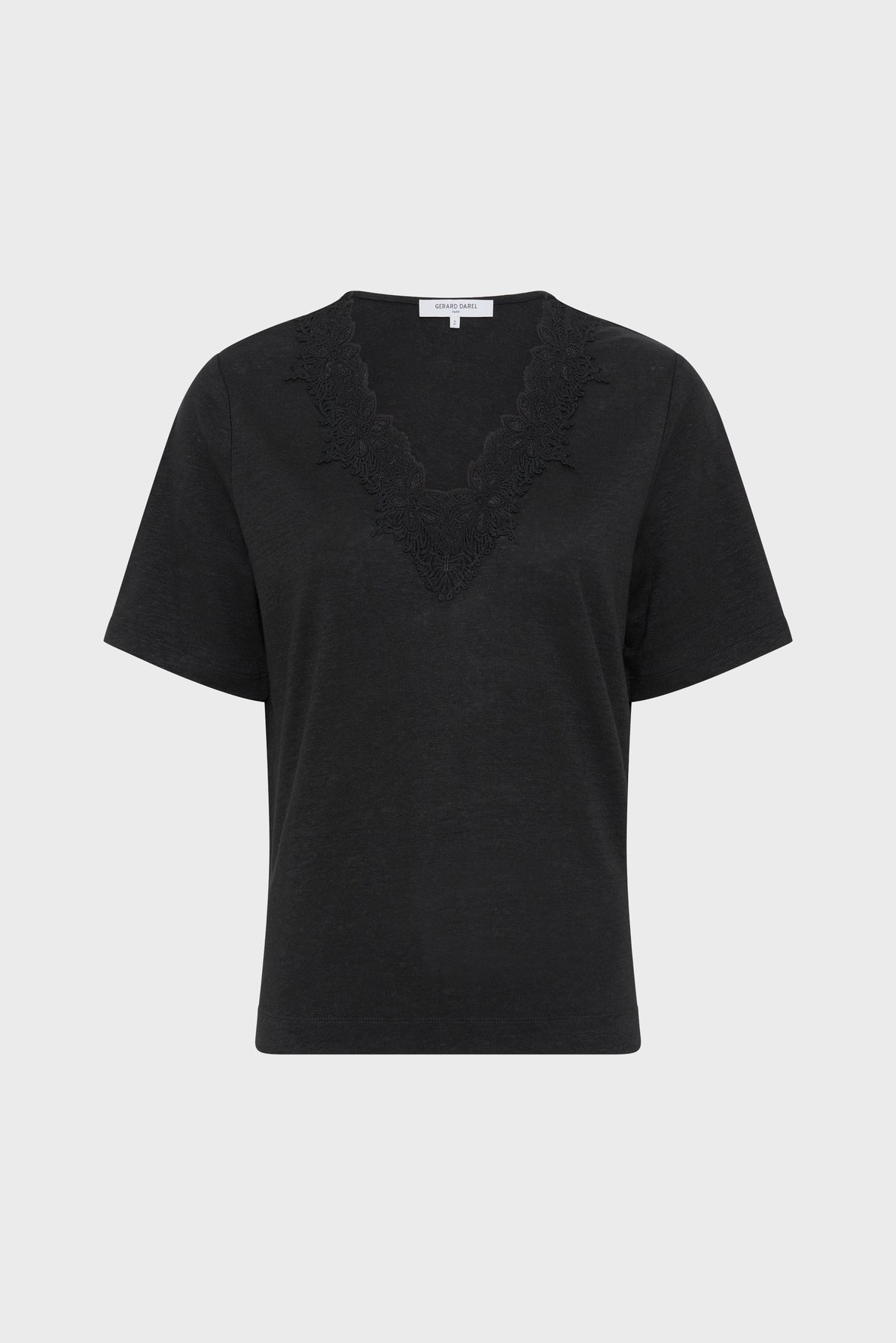 T-shirt en lin à broderies - maevanelle GERARD DAREL Noir