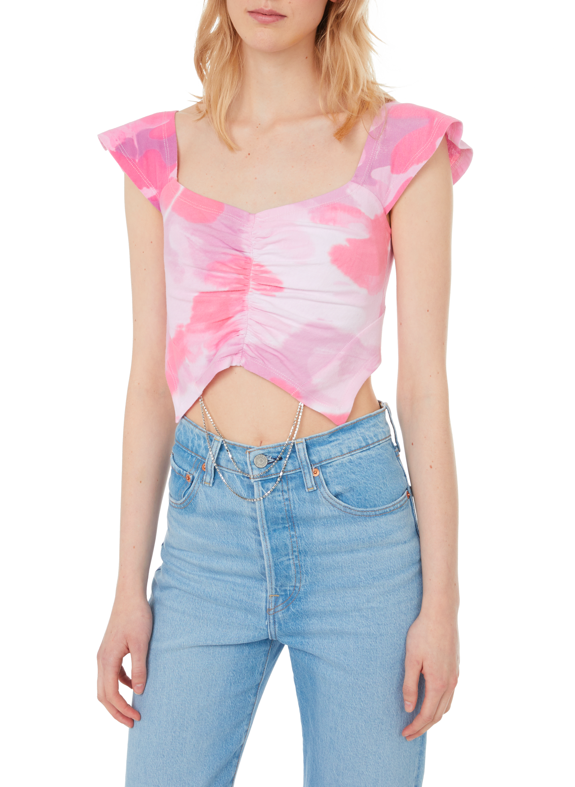 Tie-dye cotton T-shirt COLLINA STRADA Pink