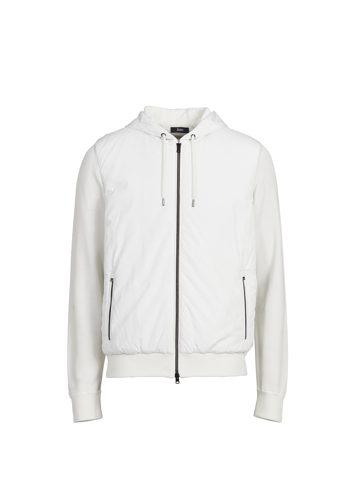 Light two-material hooded jacket HERNO White