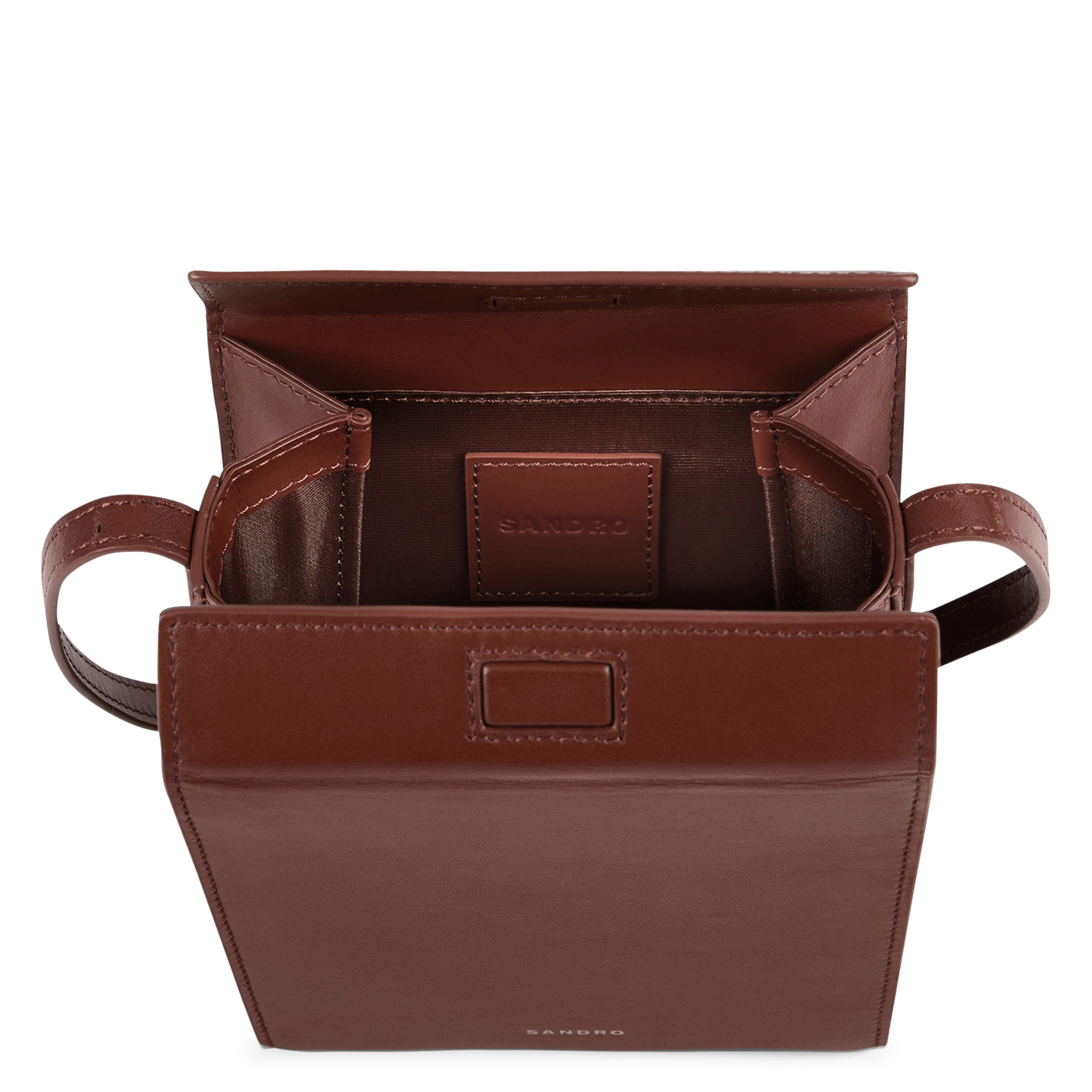 Petit sac bandoulière en cuir SANDRO Marron