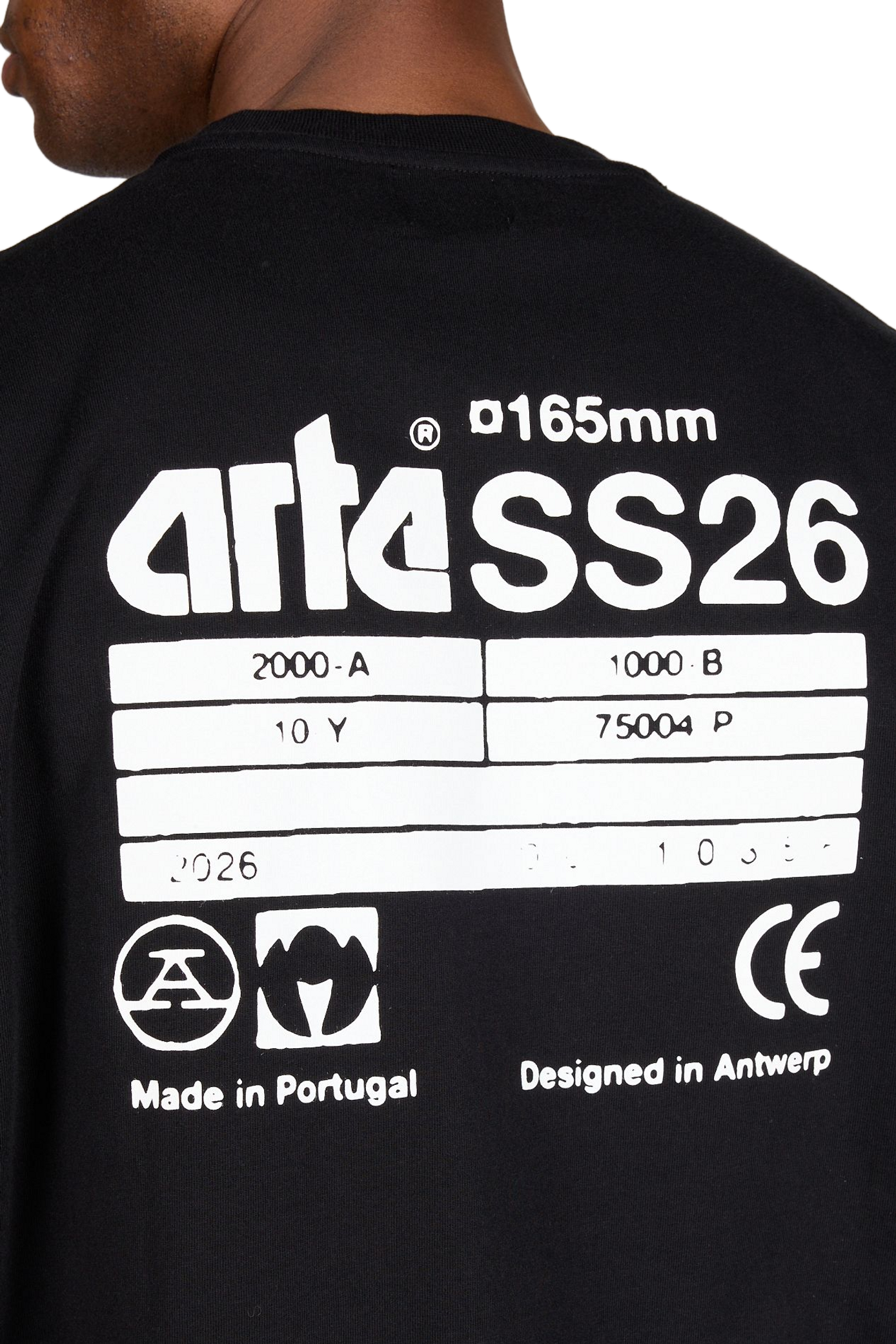 T-shirt imprimé au dos en coton ARTE ANTWERP Noir
