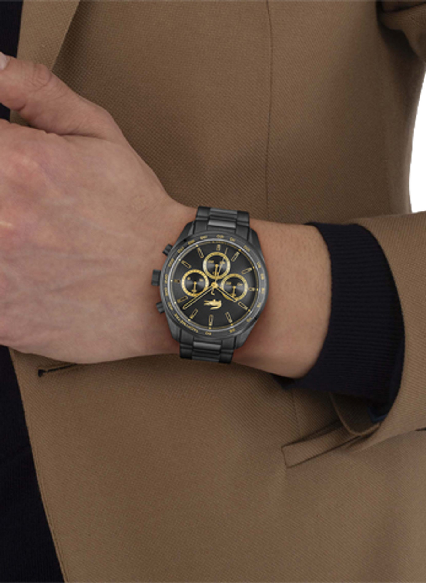 Montre quartz Boston en acier inoxydable LACOSTE MONTRES Noir