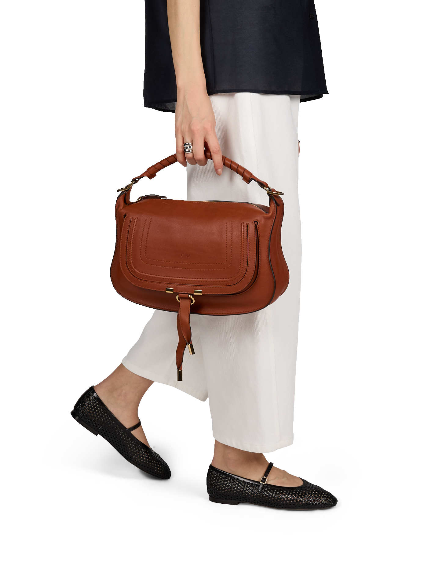 Kleine Marcie handtas van zacht kalfsleer. CHLOÉ Bruin